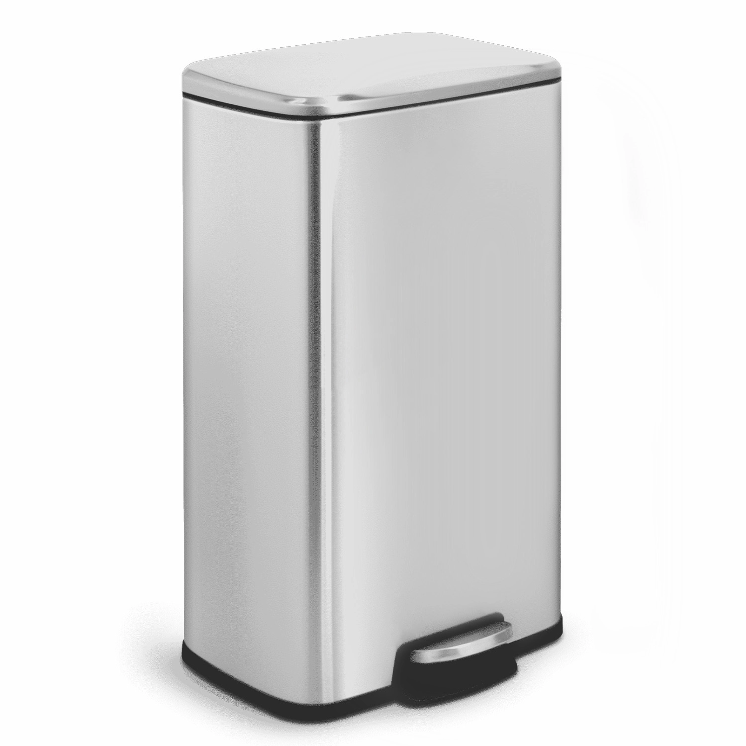 Innovaze 8 Gal./30 Liter Rectangular Stainless Steel step-on Trash Can for Kitchen