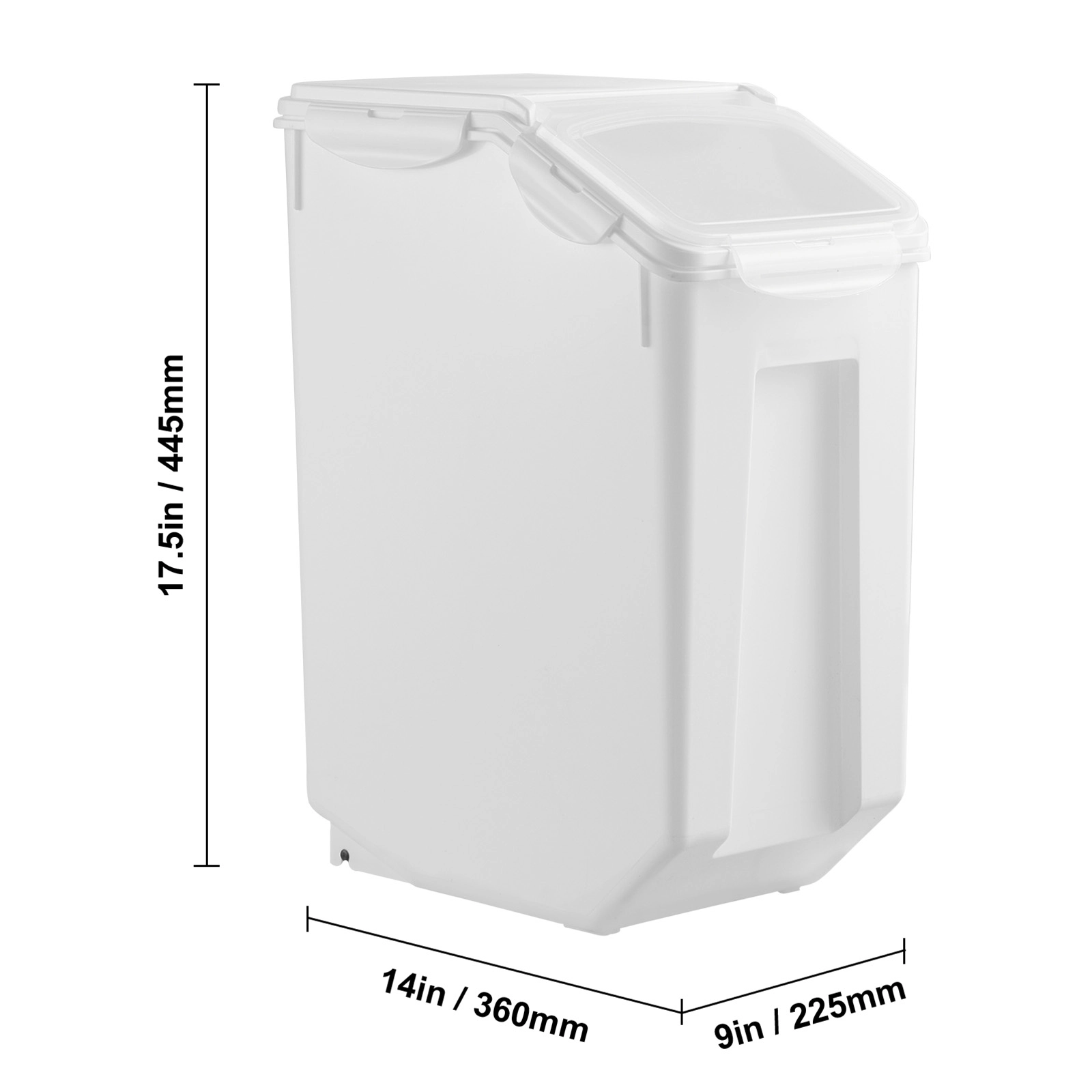 HONGGE Rice Storage Container Dog Food Dispenser Bin with Airtight Lid