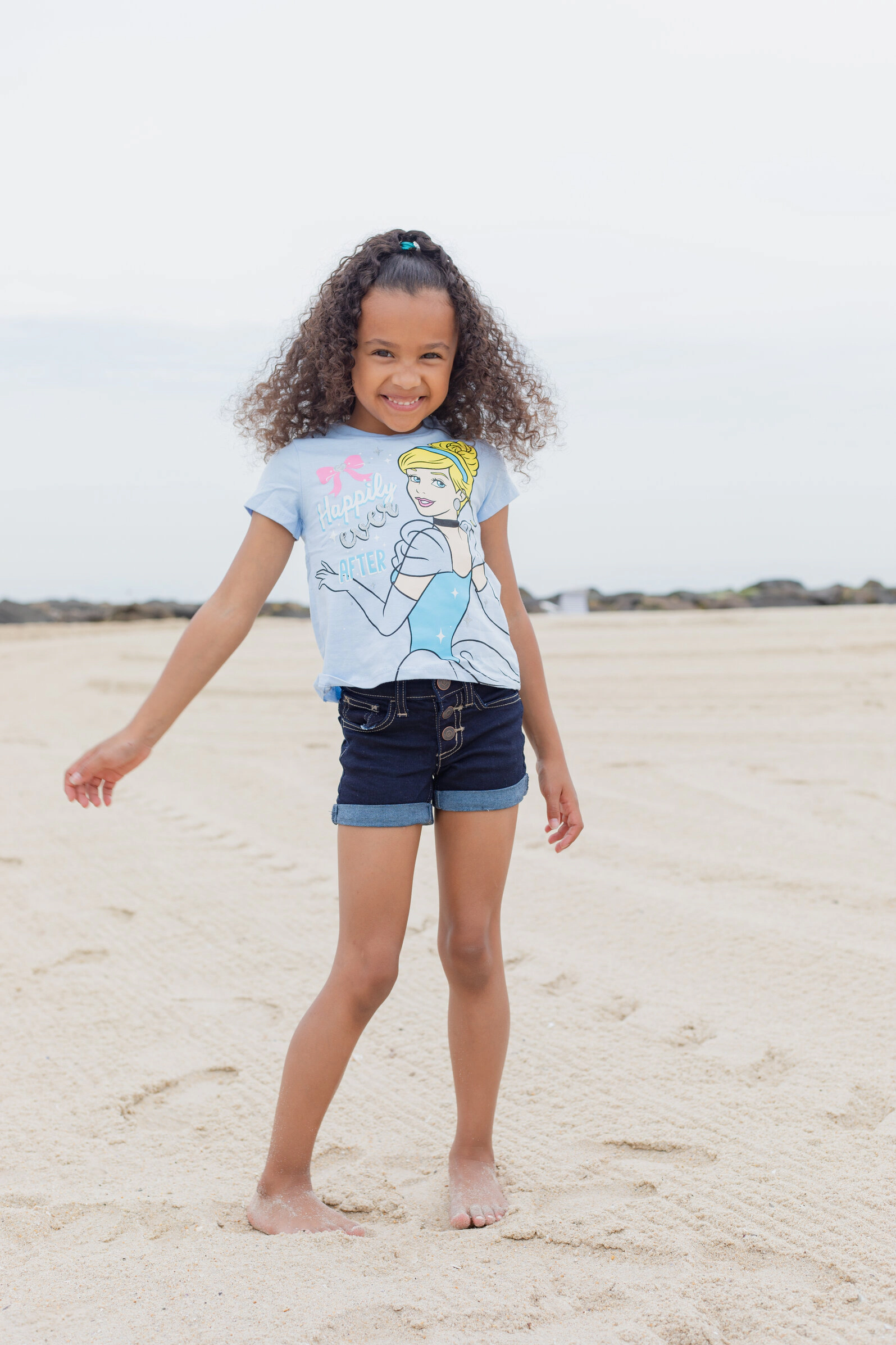 Disney Princess Girls' 4-Pack Glitter Short Sleeve T-Shirts