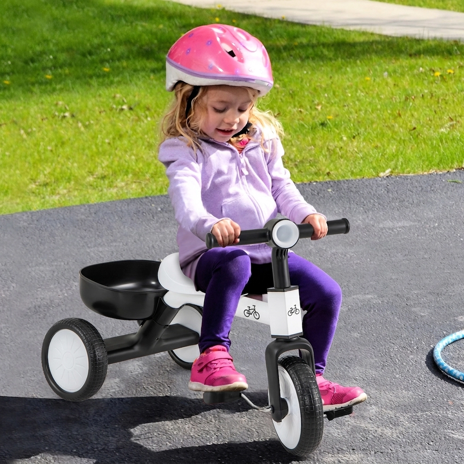 Convertible Toddler Tricycle and Balance Bike with 86-Degree Steering Limiter and Removable Pedals for Ages 2-4