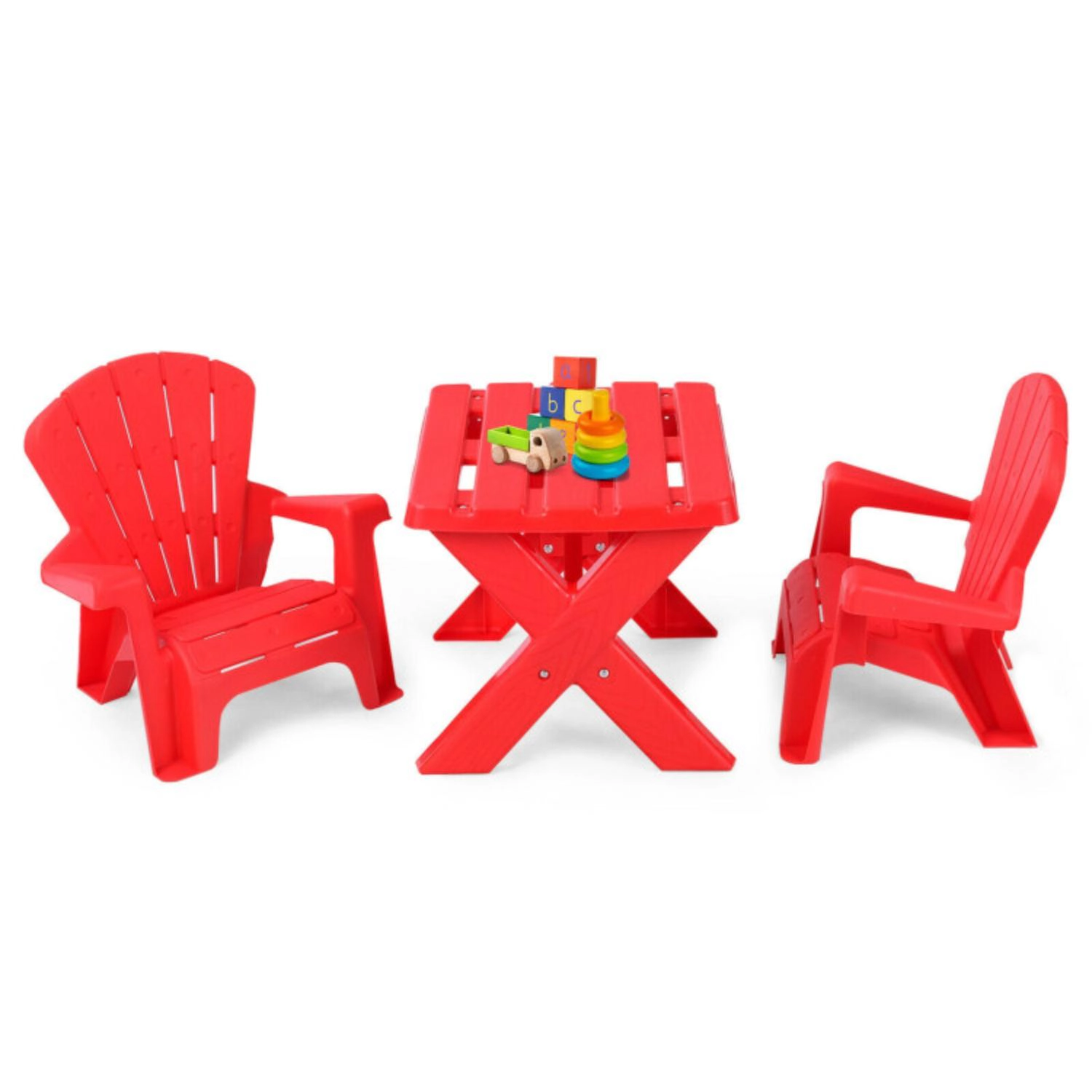 Hivvago 3-Piece Plastic Children Play Table Chair Set