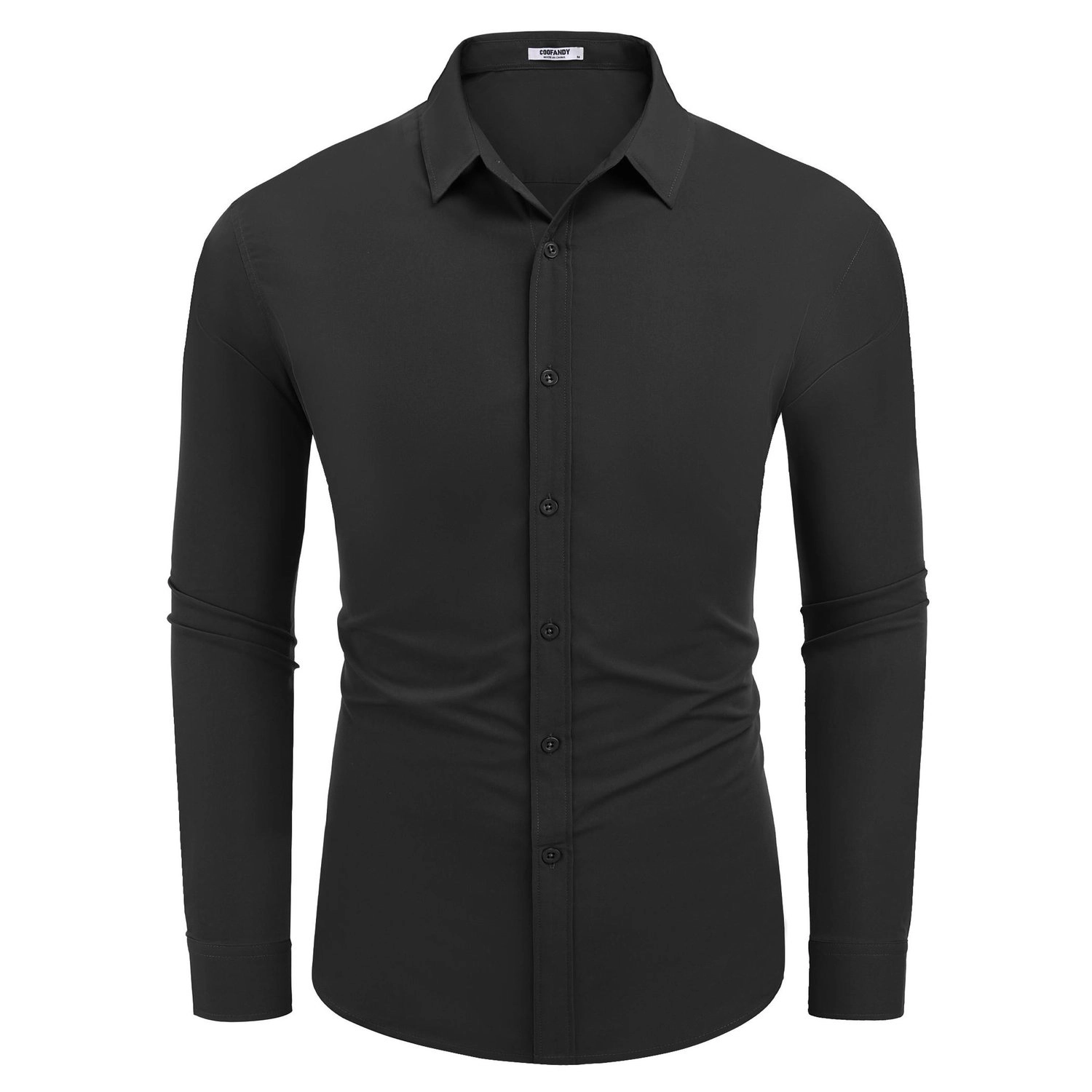 COOFANDY Mens Long Sleeve Dress Shirt Button Down Collar Slim Fit Casual Work Top
