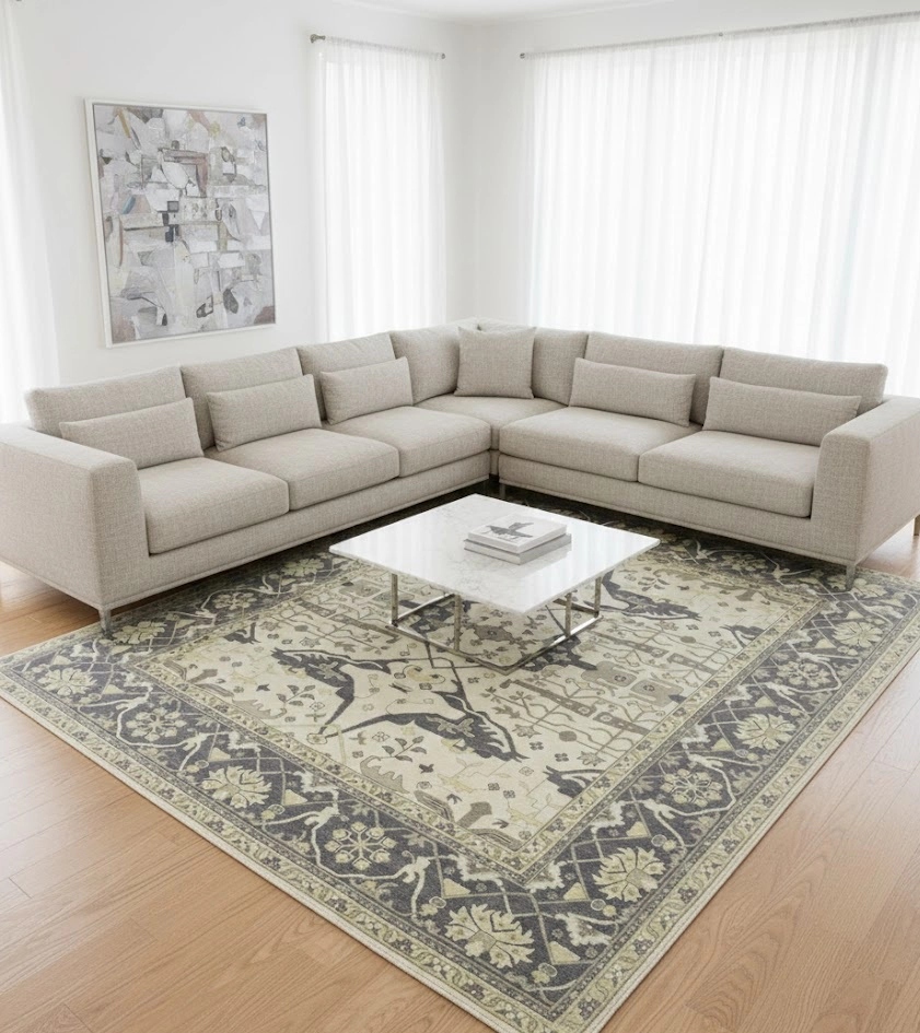 Magic Rugs Cream Floral 12X15 Oushak Oriental Rug