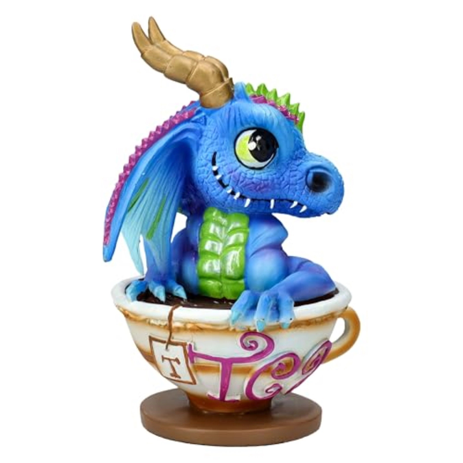 Pacific Giftware Ruth Thompson Cup of Tea Blue Dragon Figurine 6.1 inches