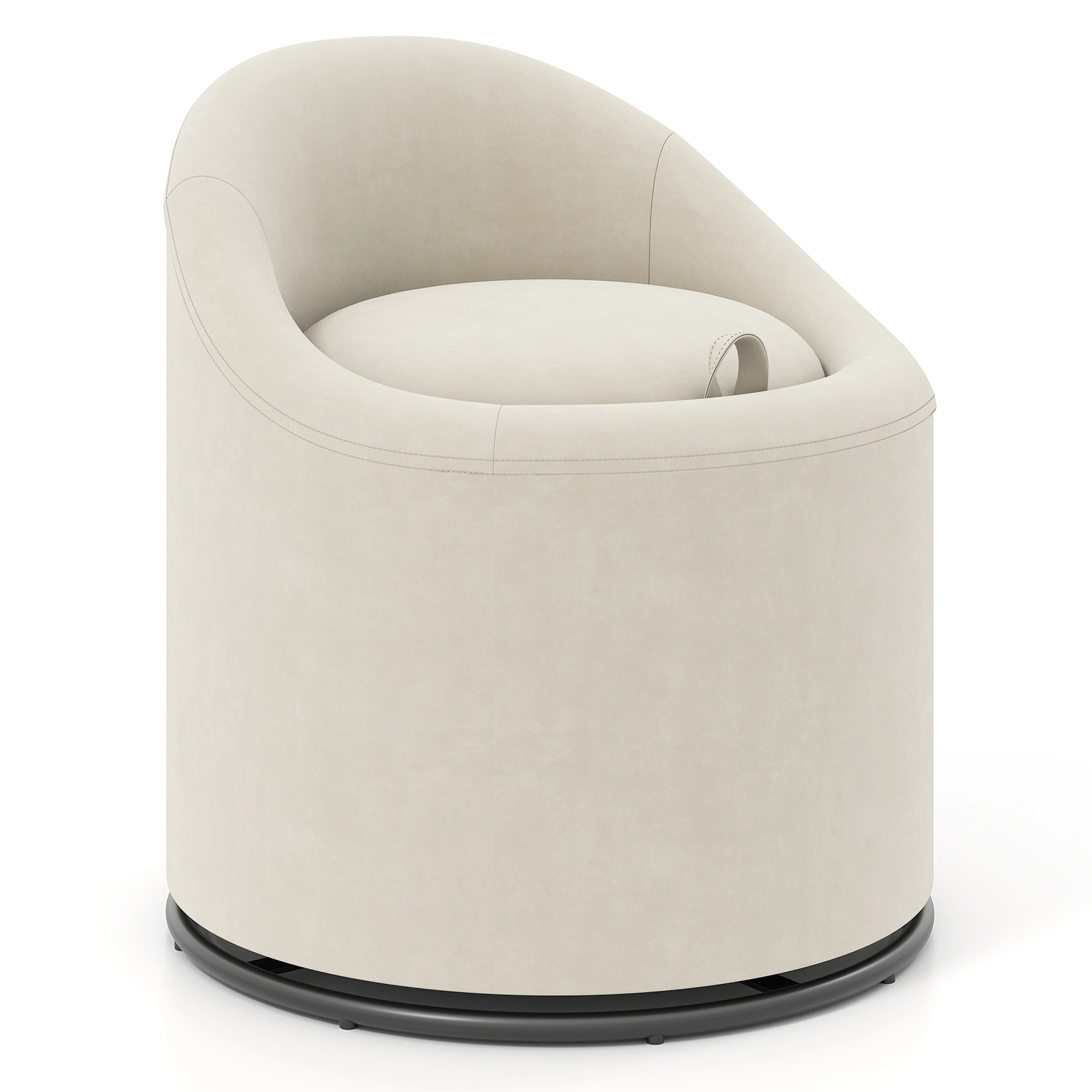 LJG Barrel Chair with Storage 360° Swivel Upholstered Vanity