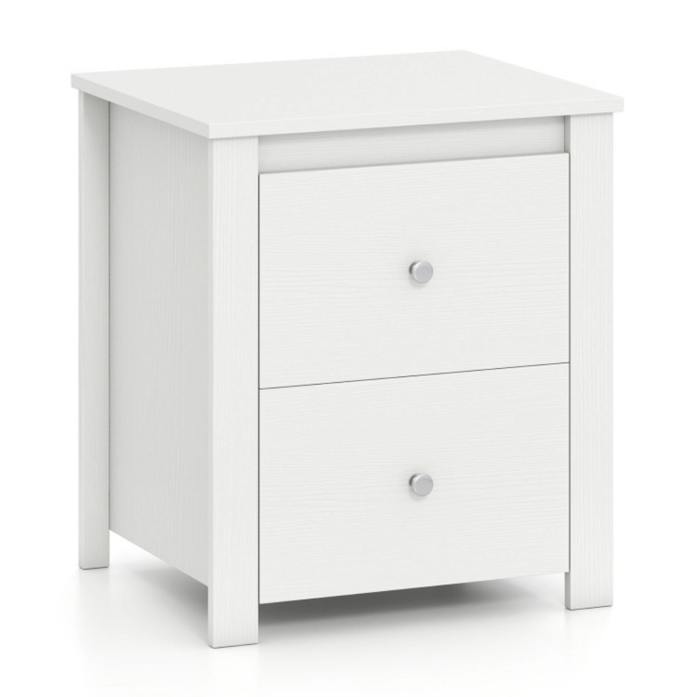 SlickBlue 2-Drawer Nightstand with Storage and Metal Handles