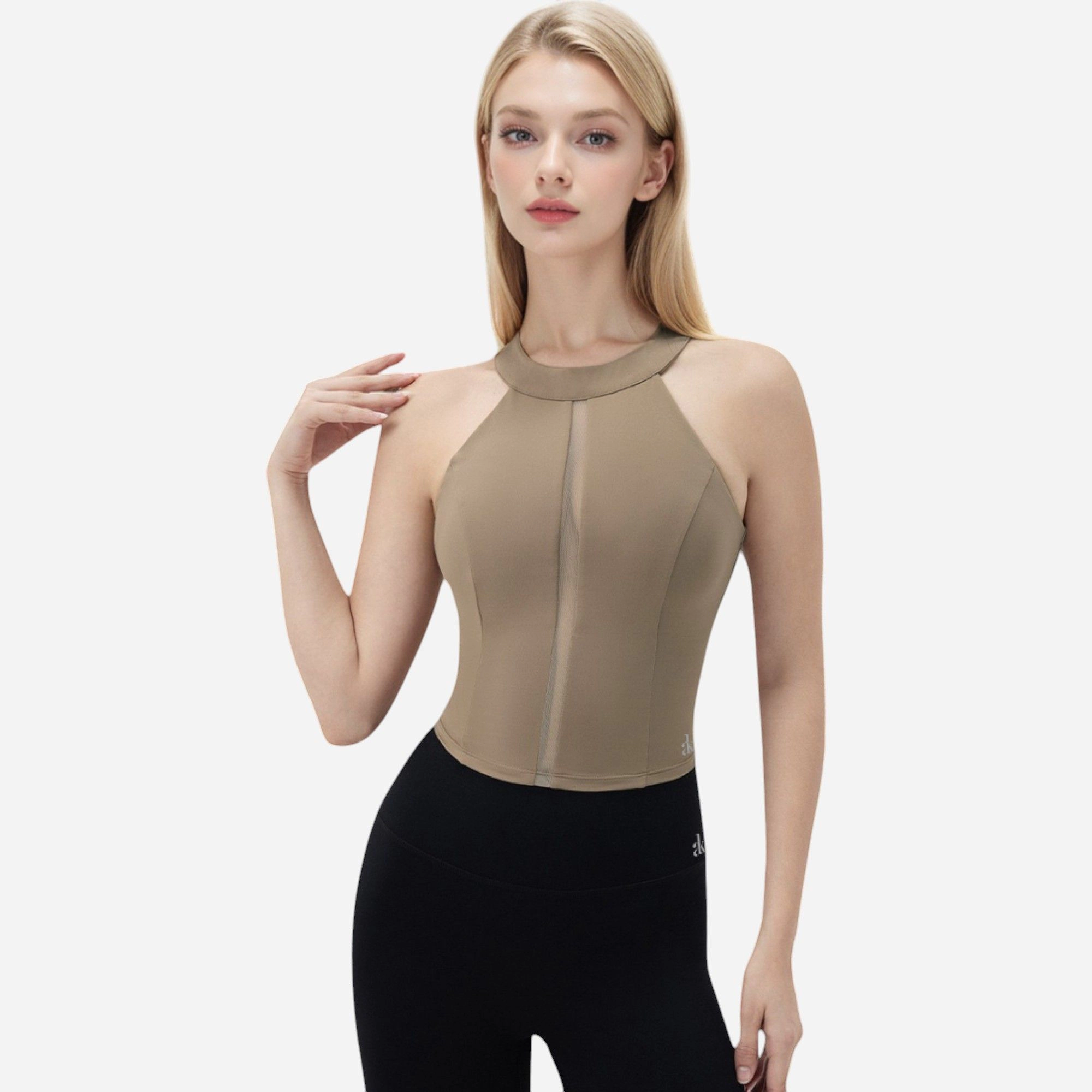 Anna-Kaci Women's Halter Neck Wrap Tie Athletic Tank Top