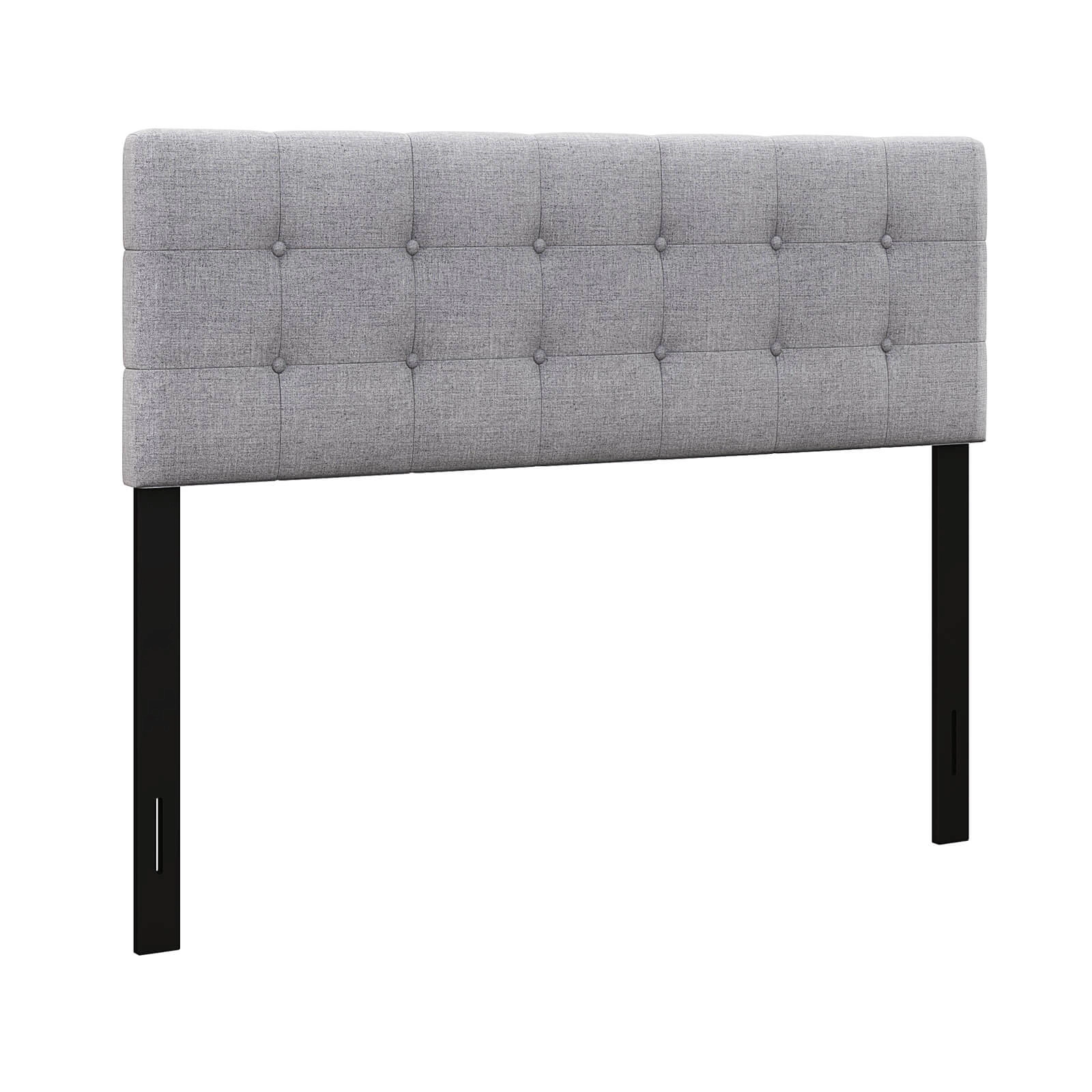 SUGIFT Adjustable Linen Upholstered Headboard with Solid Rubber Wood Legs for Full and Queen Beds 63.5-in Wide Gray