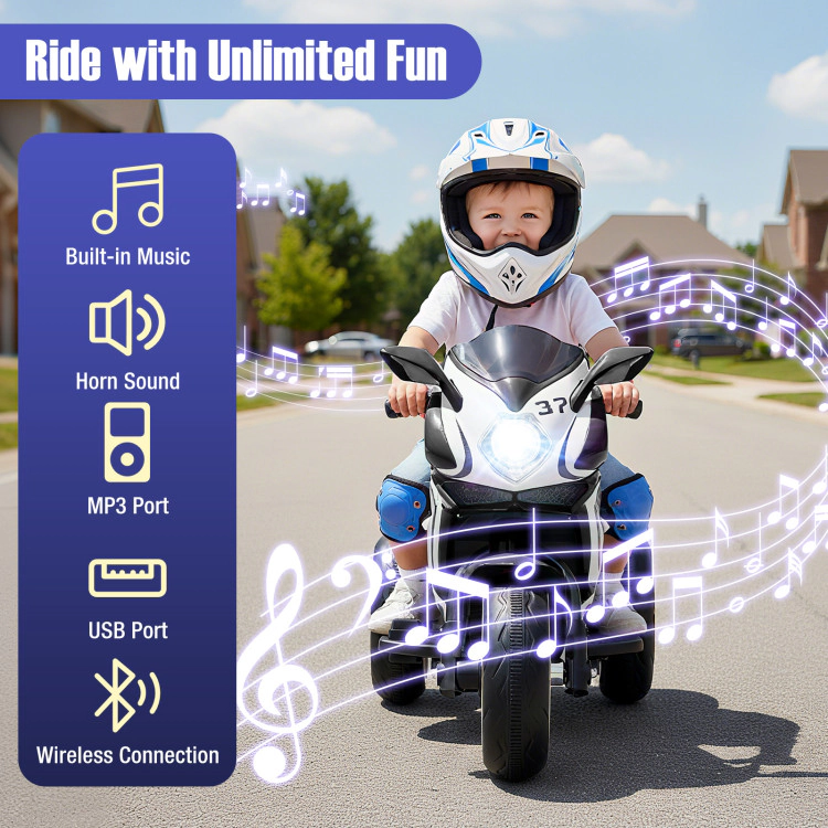 Hivvago Kids Ride on Motorcycle 6V Battery Powered Mini Electric Motorbike with LED Lights