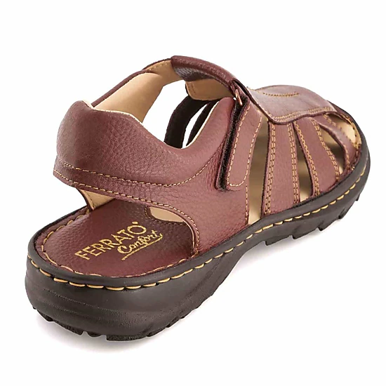 Ferrato Mens Leather Ankle-Strap Sandals
