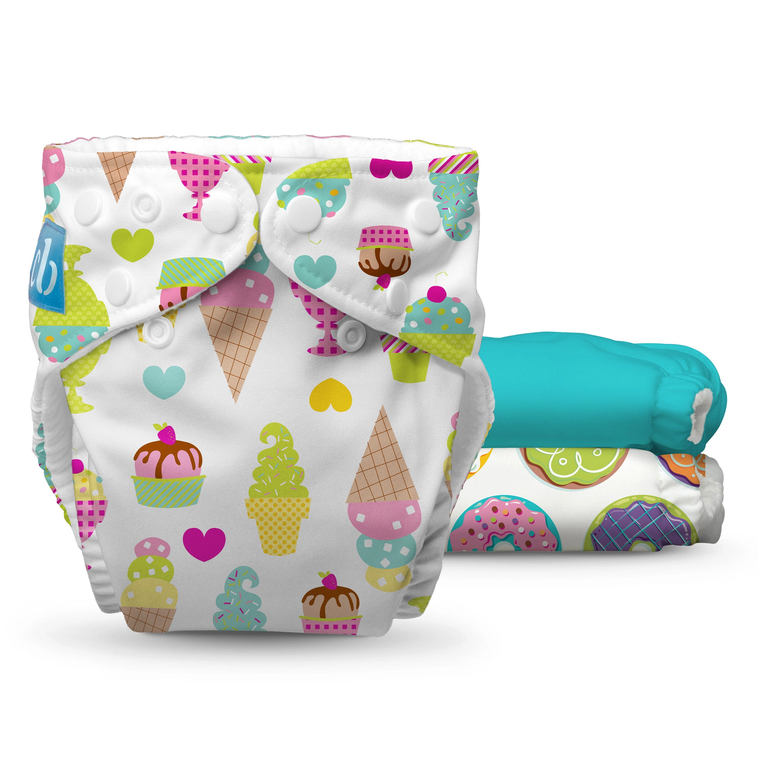 Charlie Banana One-Size Reusable Cloth Diaper Pack - Fleece Lined (3-Pack), Yummy