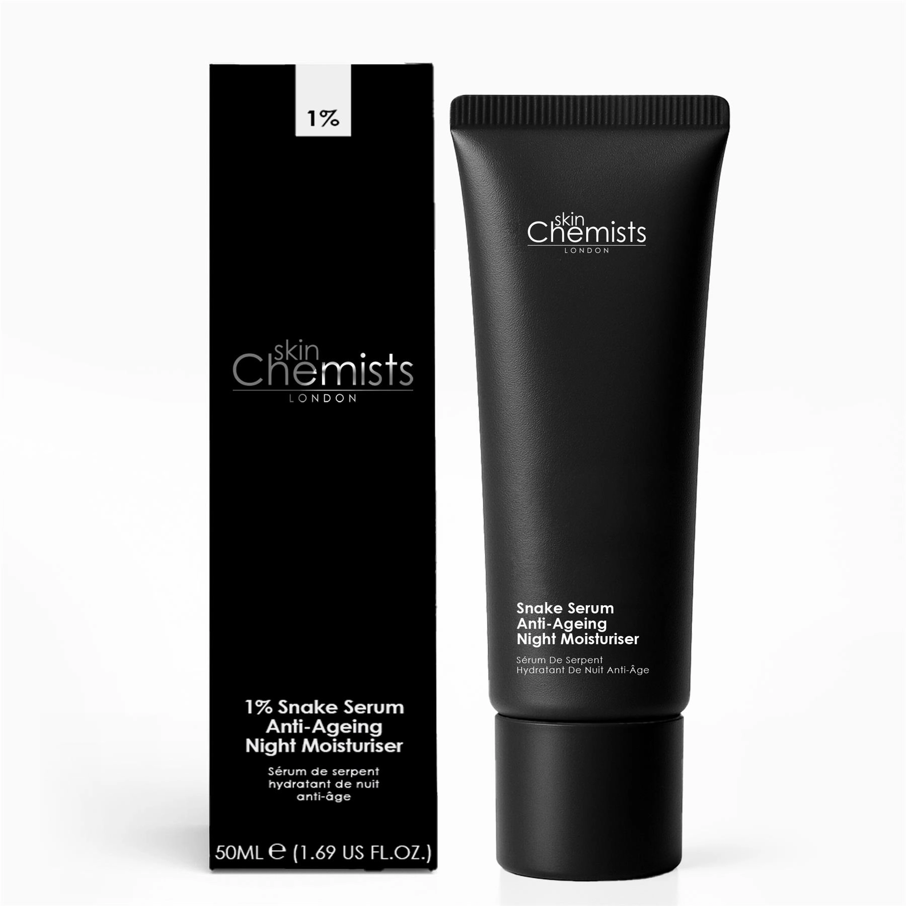 skinChemists Snake Serum Anti-Ageing Night Moisturiser 50ml - Retinol and Syn-Ake for Fine Lines, Wrinkles and Loss of Firmness