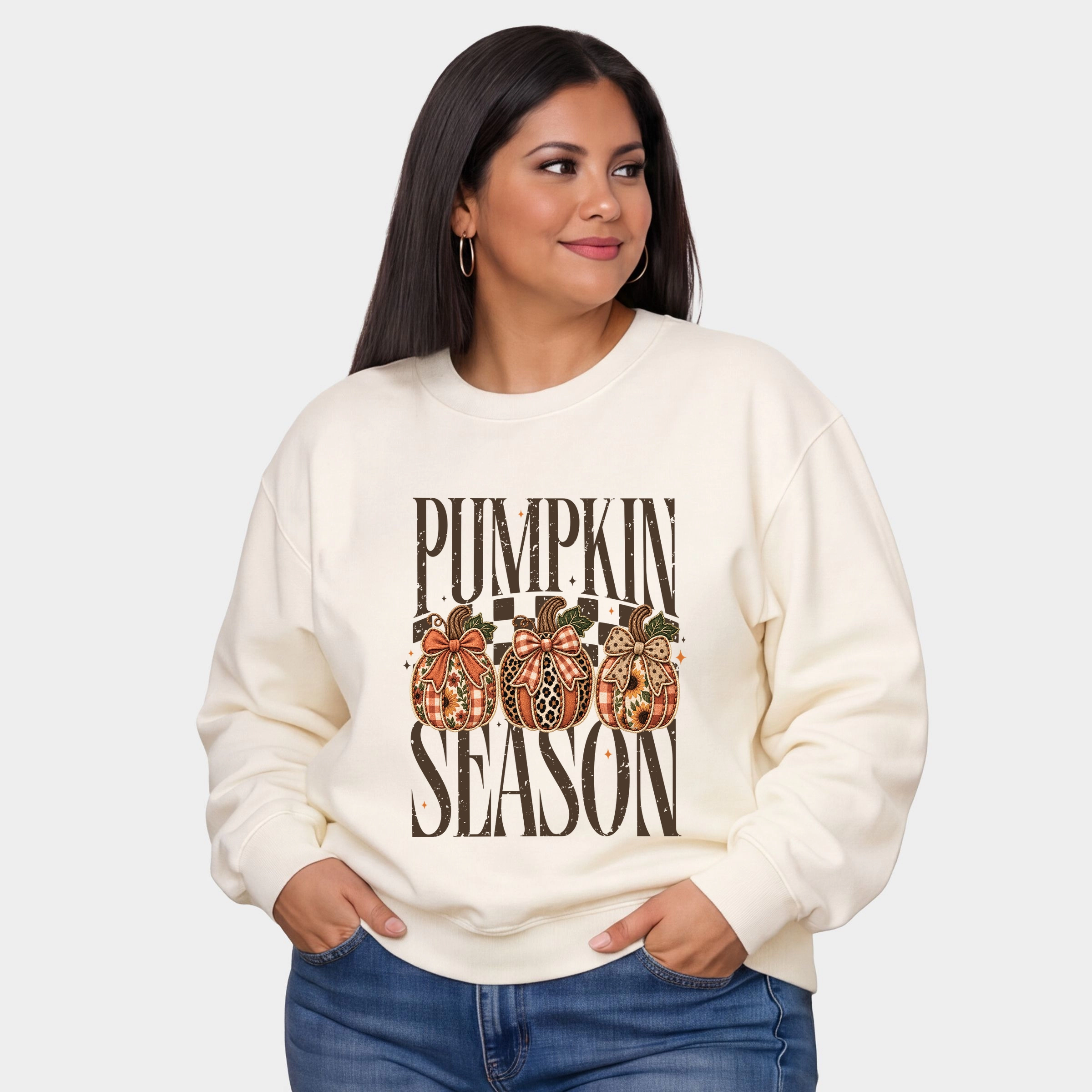 Simply Sage Market - Women's Plus Sweatshirt Pumpkin Season Pumpkins PRINT