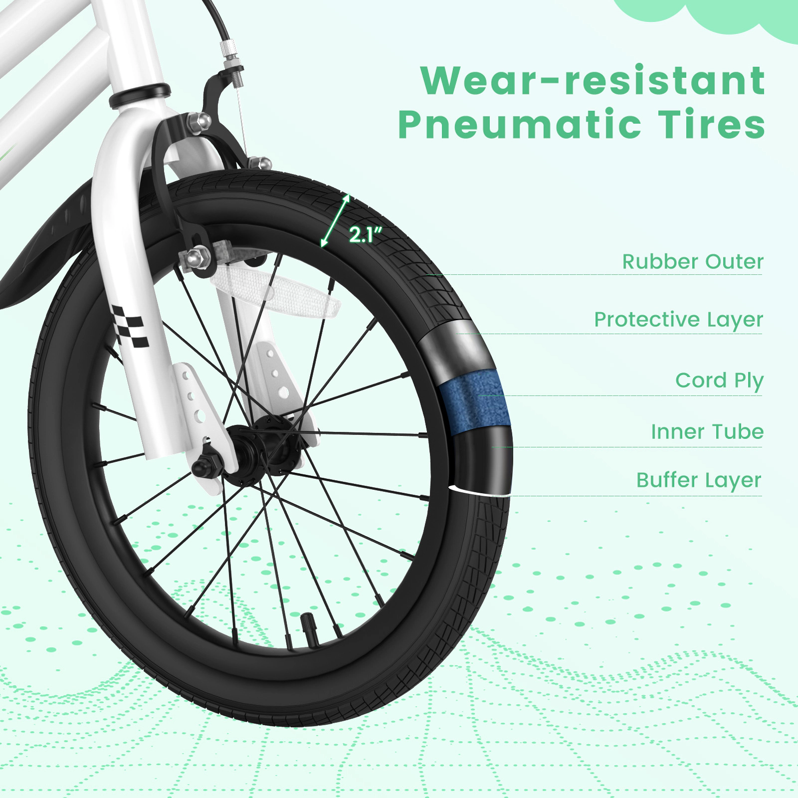 SUGIFT Black and White Removable Training Wheels Storage Basket and Coaster Brake Kids 16 Inch Bike