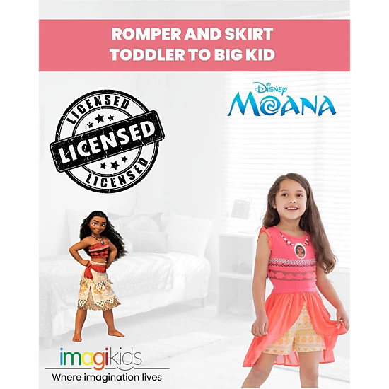 Disney Princess Girls' Cosplay Skirt Overlay Romper