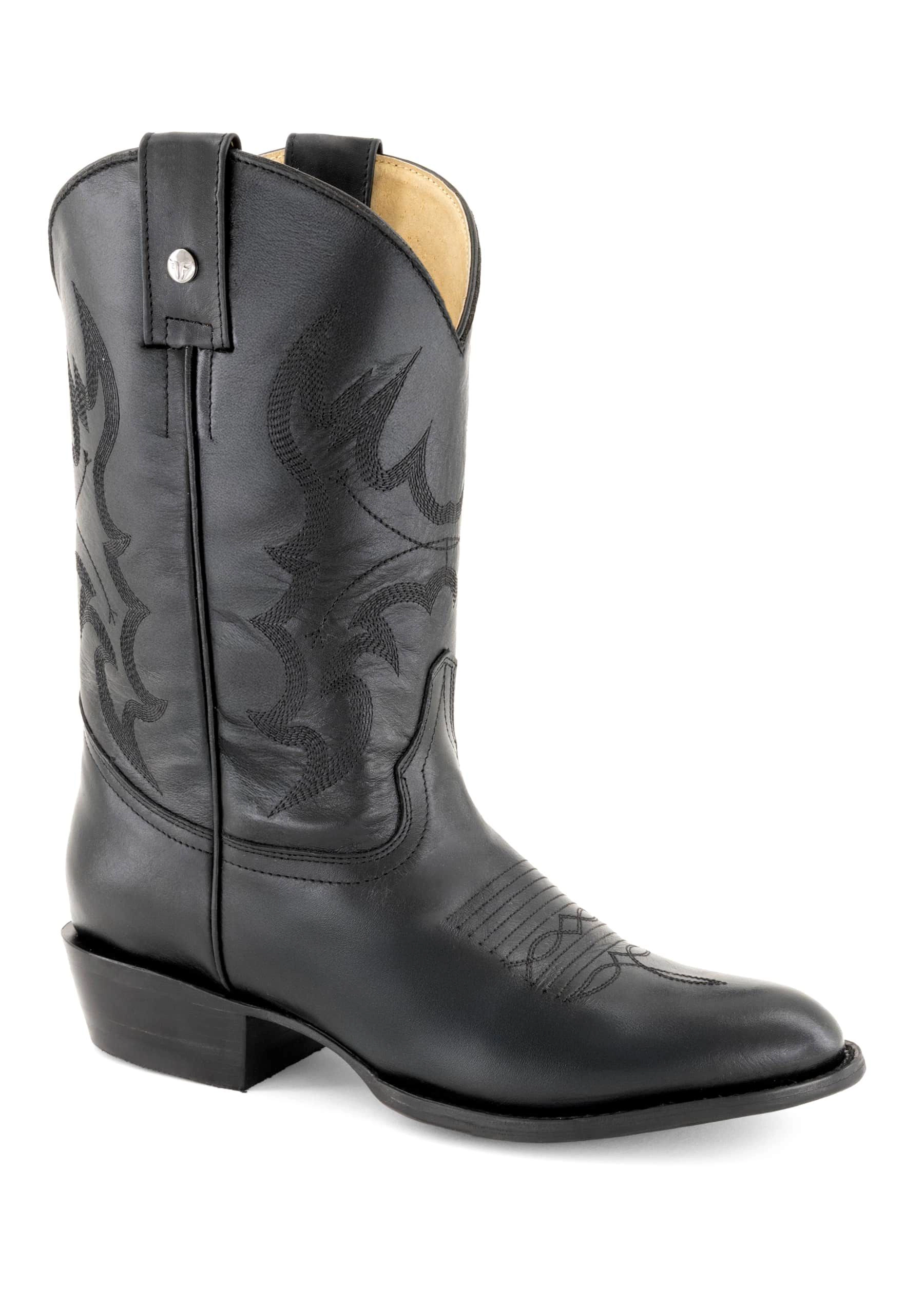 Forastero Mens Leather Slip-On Boots -, Pointed Toe, Block Heel