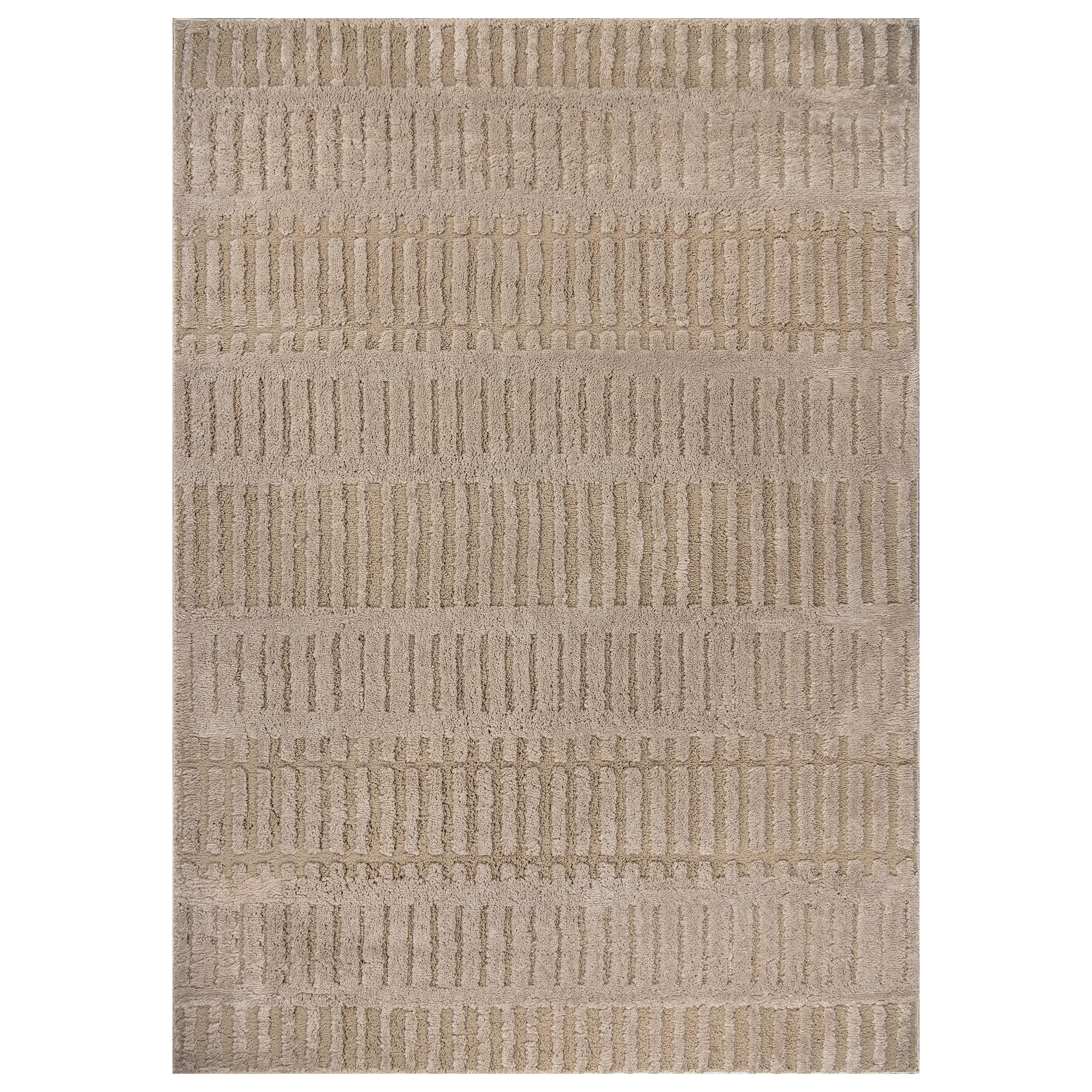 World Rug Gallery Vertical Dash Soft Shag High-Low Indoor Area