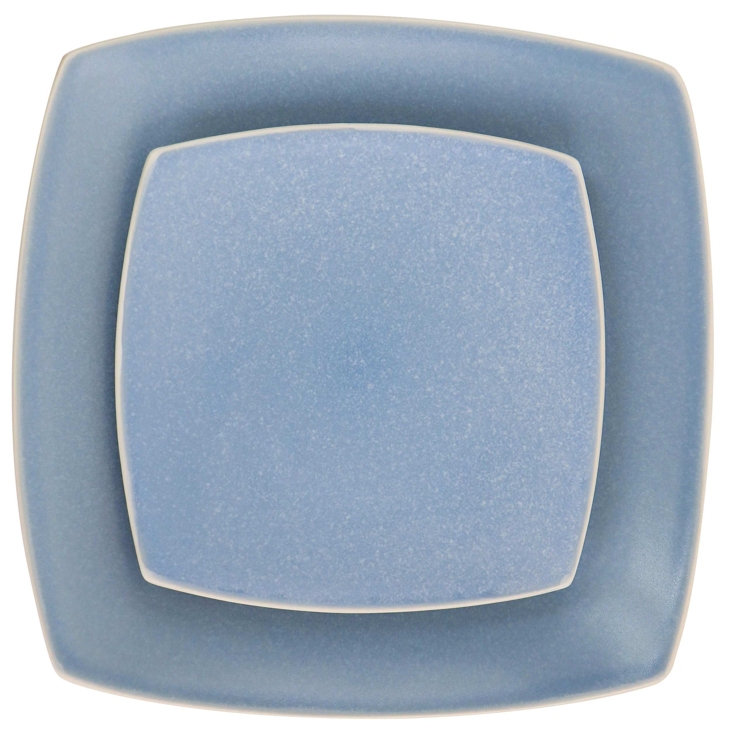 Gibson Elite 16 Piece Soho Lounge Reactive Glaze Stoneware Dinnerware Set in Light Blue