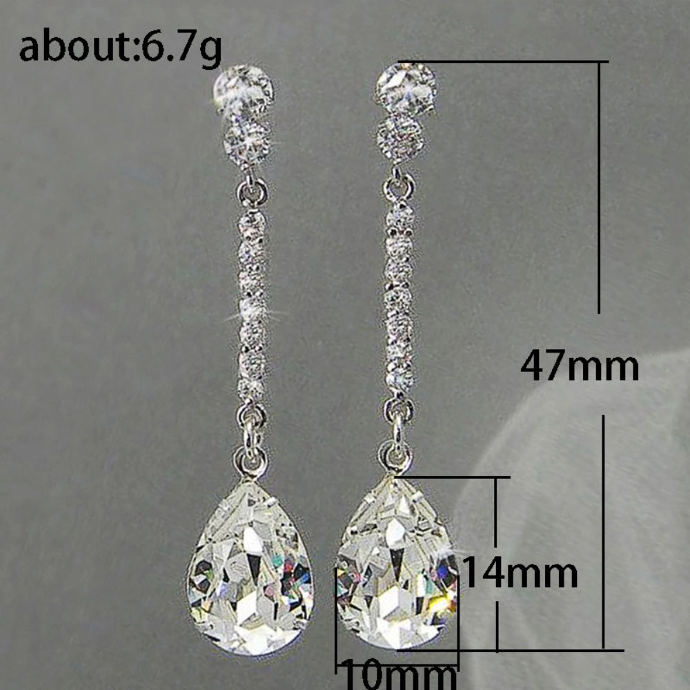 Elegant Zirconia Long Drop Earrings for Women