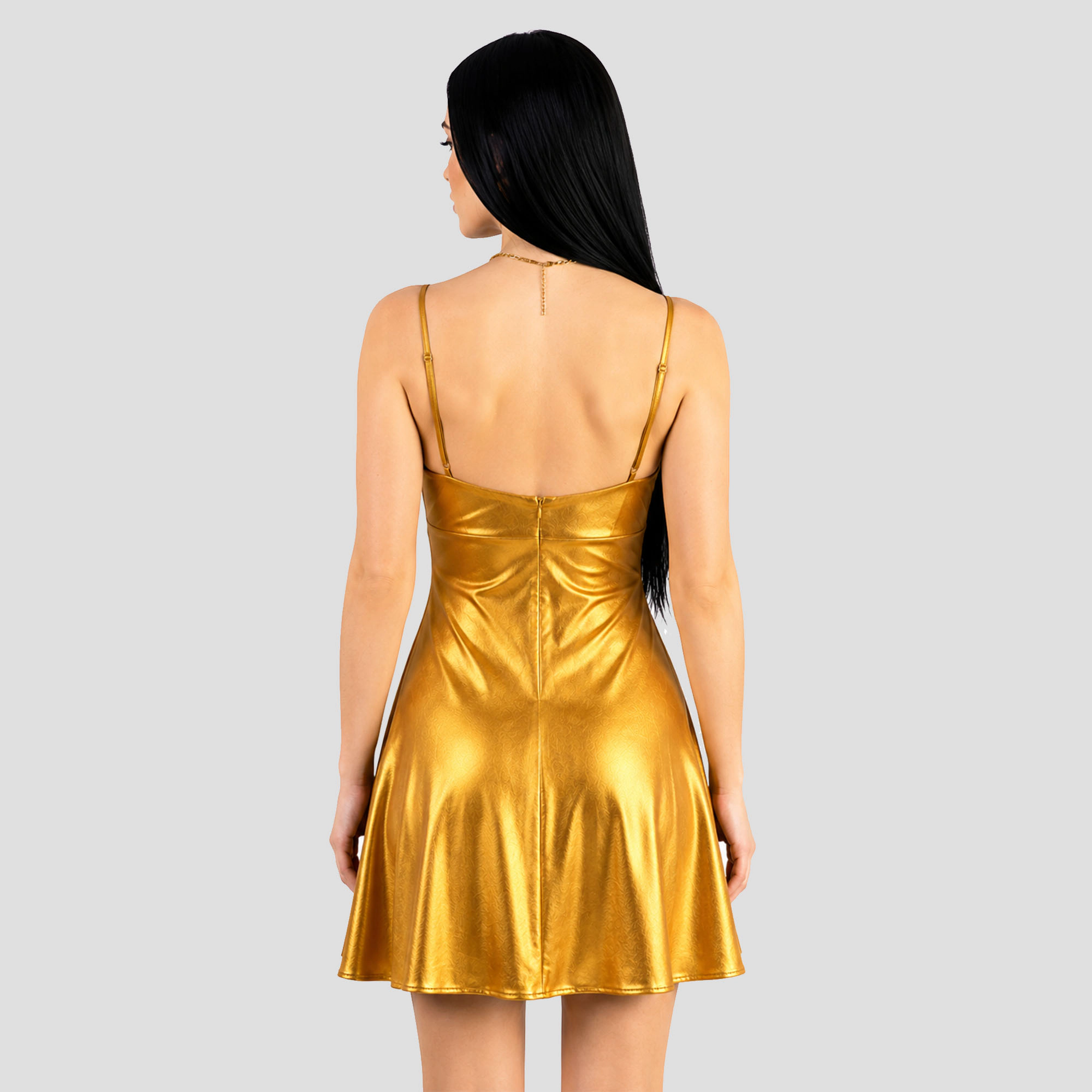 Artyska Women’s Metallic Mini Slip Cocktail Dress