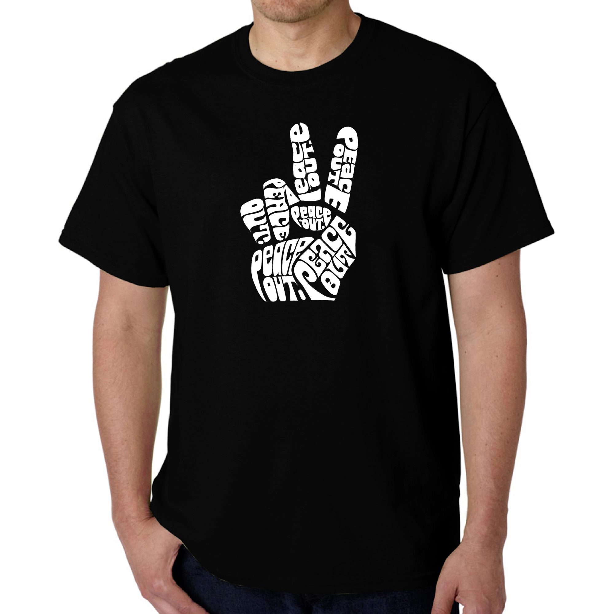 LA Pop Art Men's Word T-Shirt - Peace Out