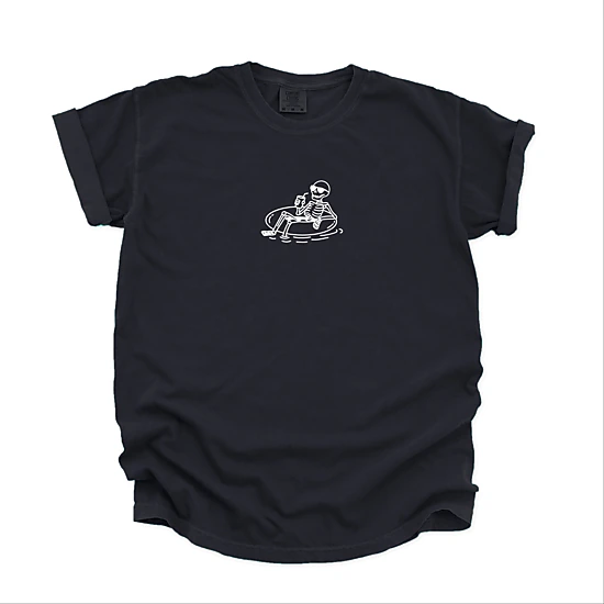 Simply Sage Market - Women's Garment Dyed Graphic T-Shirt - Floating Skeleton