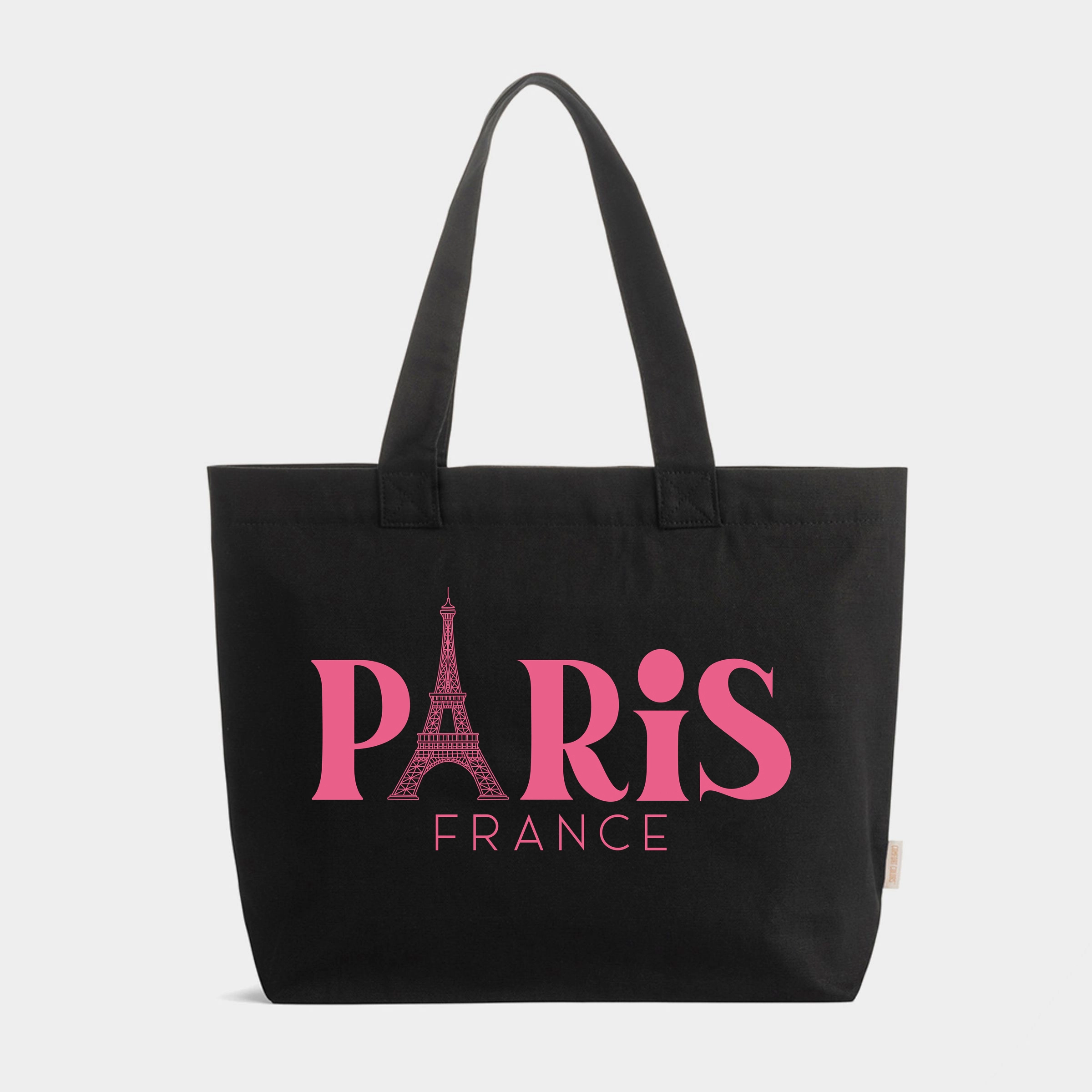 Simply Sage Market - Zippered Canvas Tote Paris France Eiffel Tower