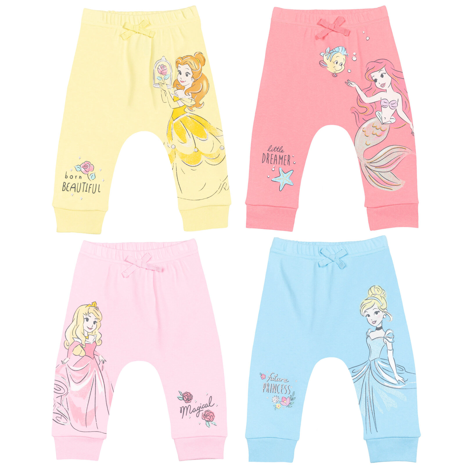 Disney Princess Girls' 4-Pack Pants