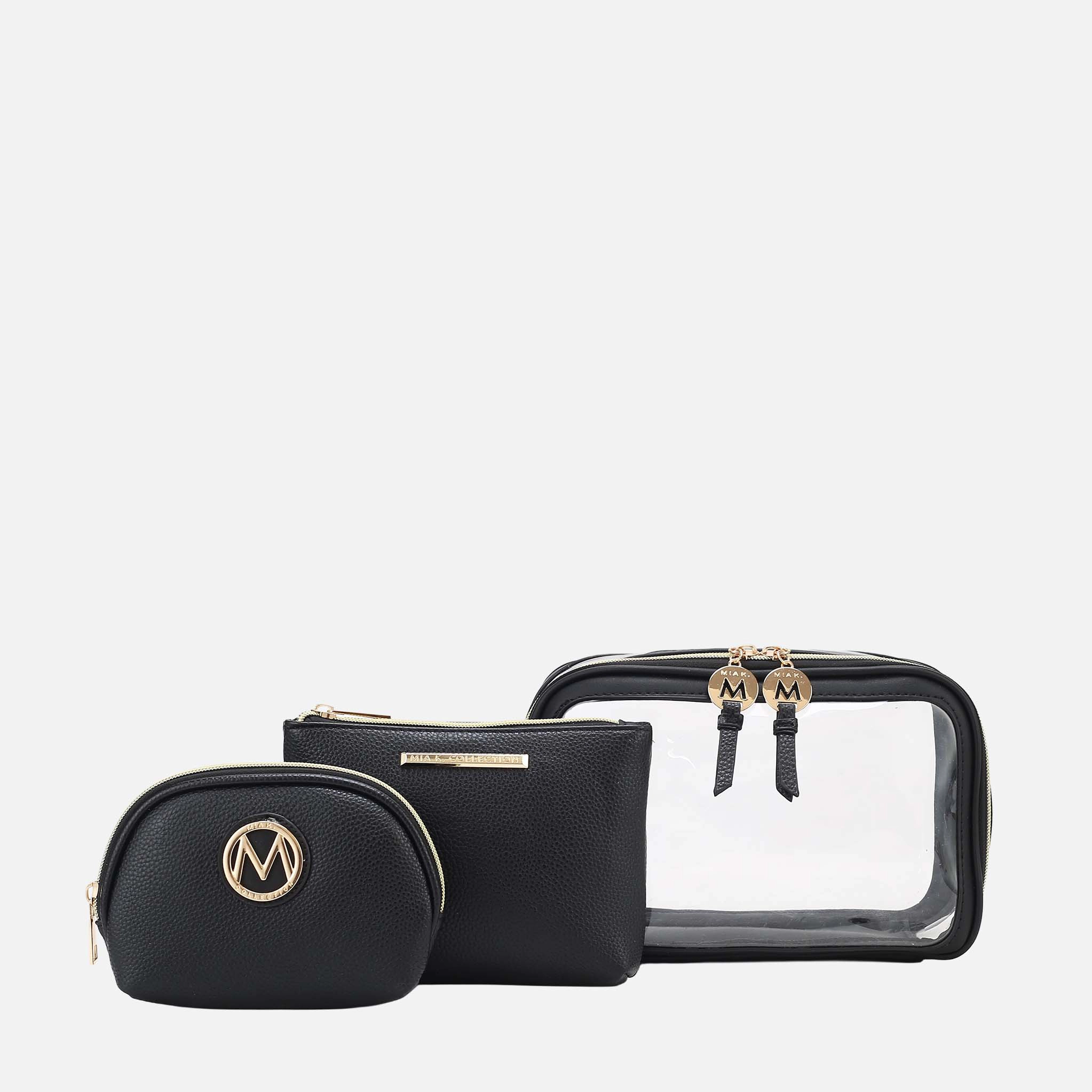 Mia K Collection Laura 10-Piece Vegan Leather Cosmetic Travel Set