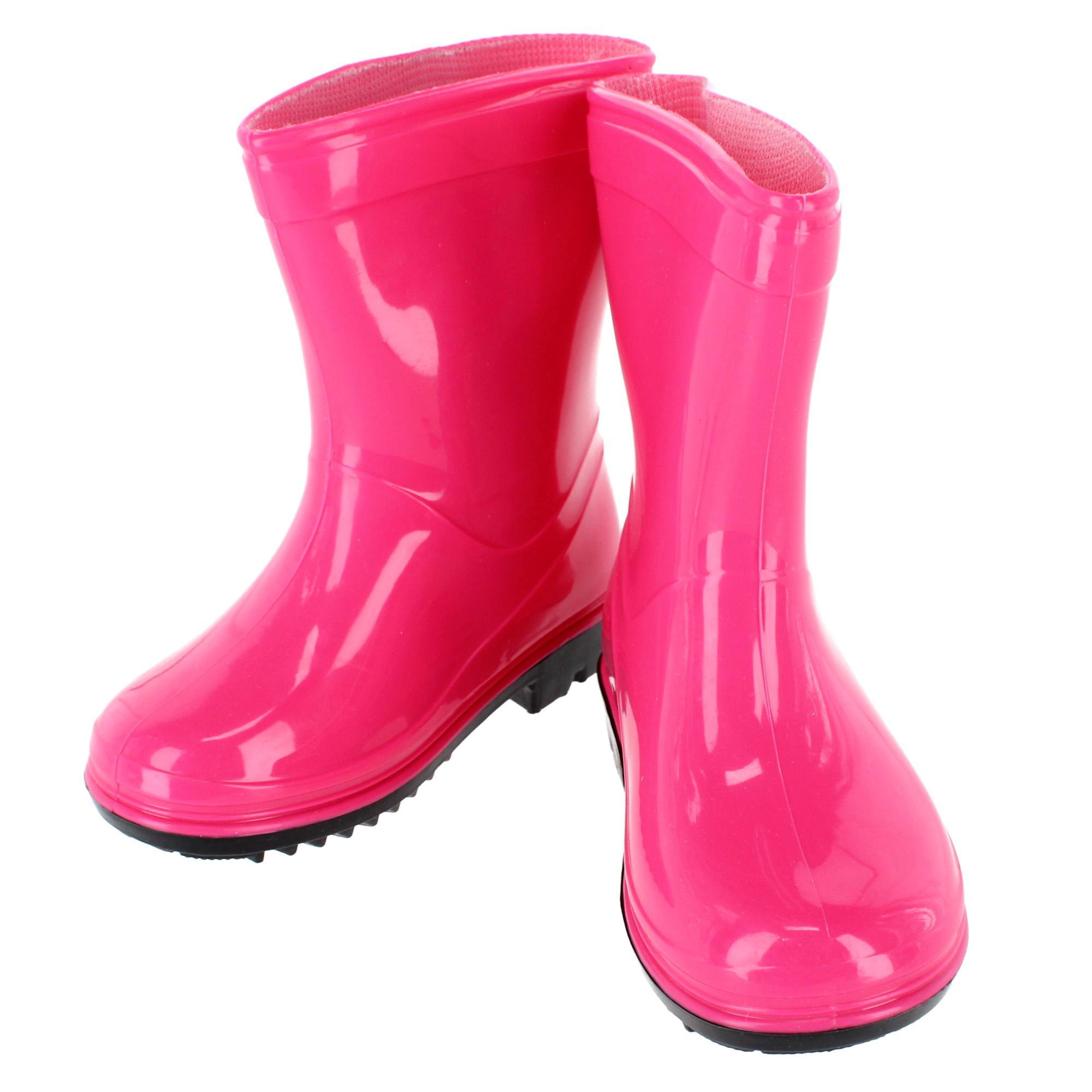 CTM Toddler & Girl's Classic Waterproof Solid Color Rain Boots