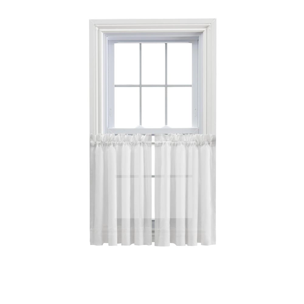 Ellis Curtain Cotton Voile 1.5 Rod Pocket Tailo Tier Pair for Windows