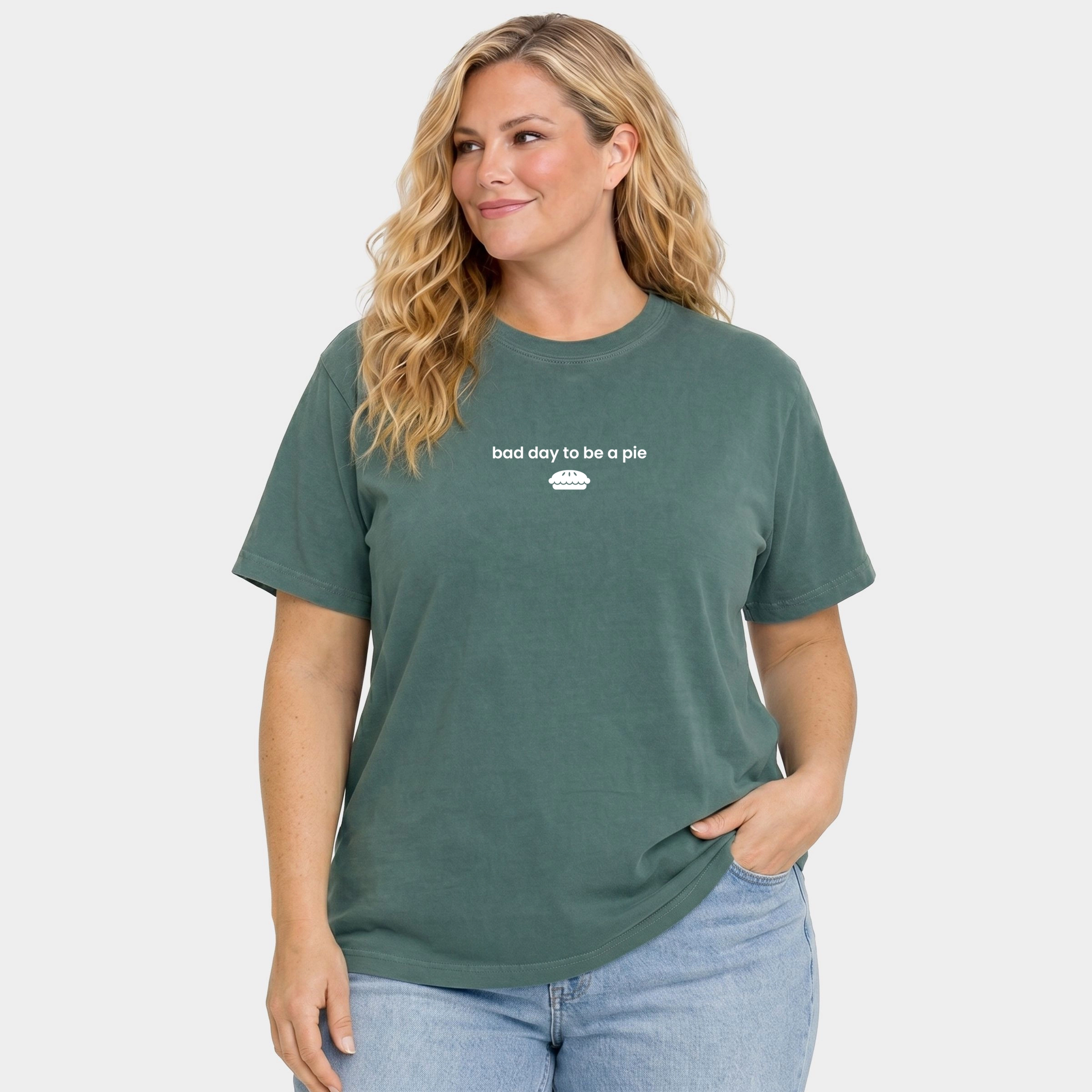 Simply Sage Market - Women's Plus Garment Dyed Tee Bad Day to be a Pie