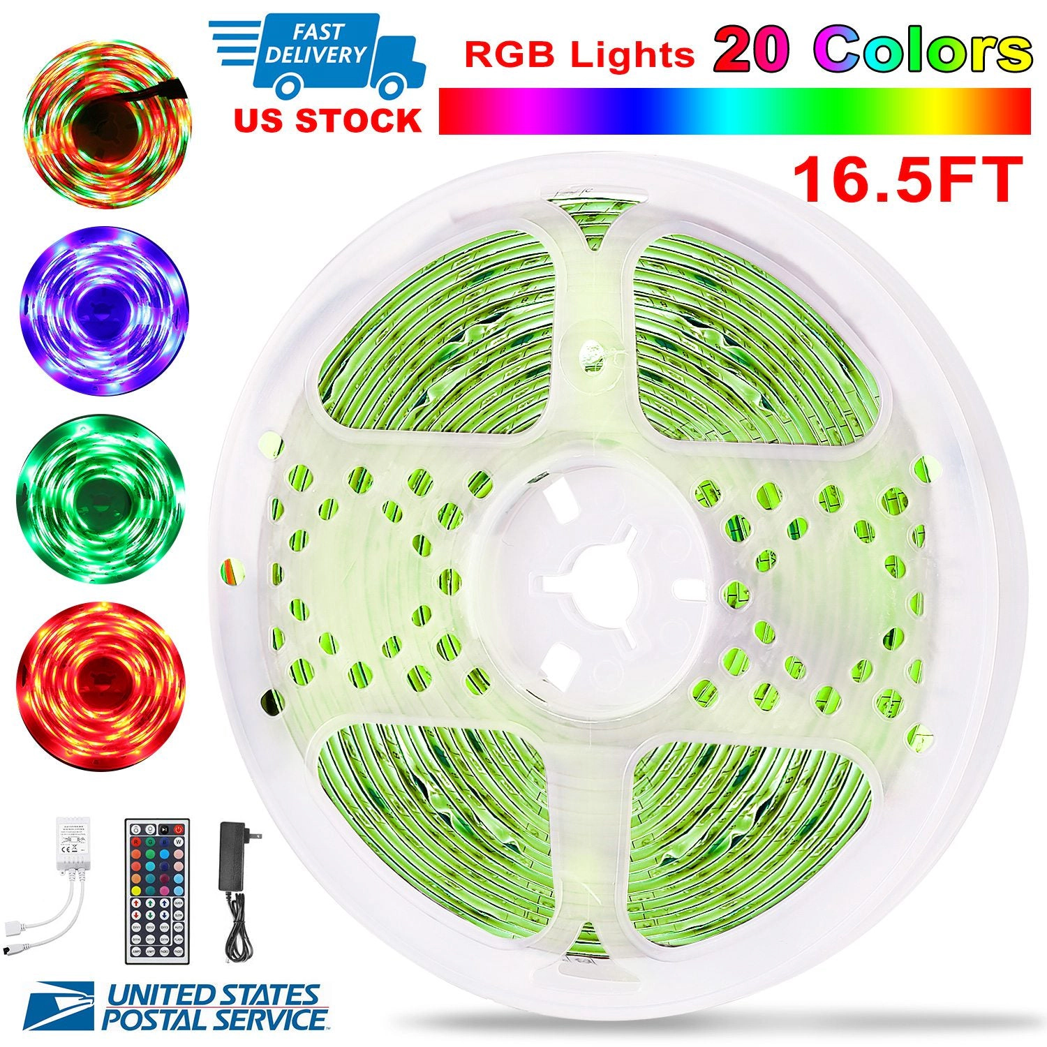 GBruno 16.5 Ft 300 LED RGB Strip Lights With Remote
