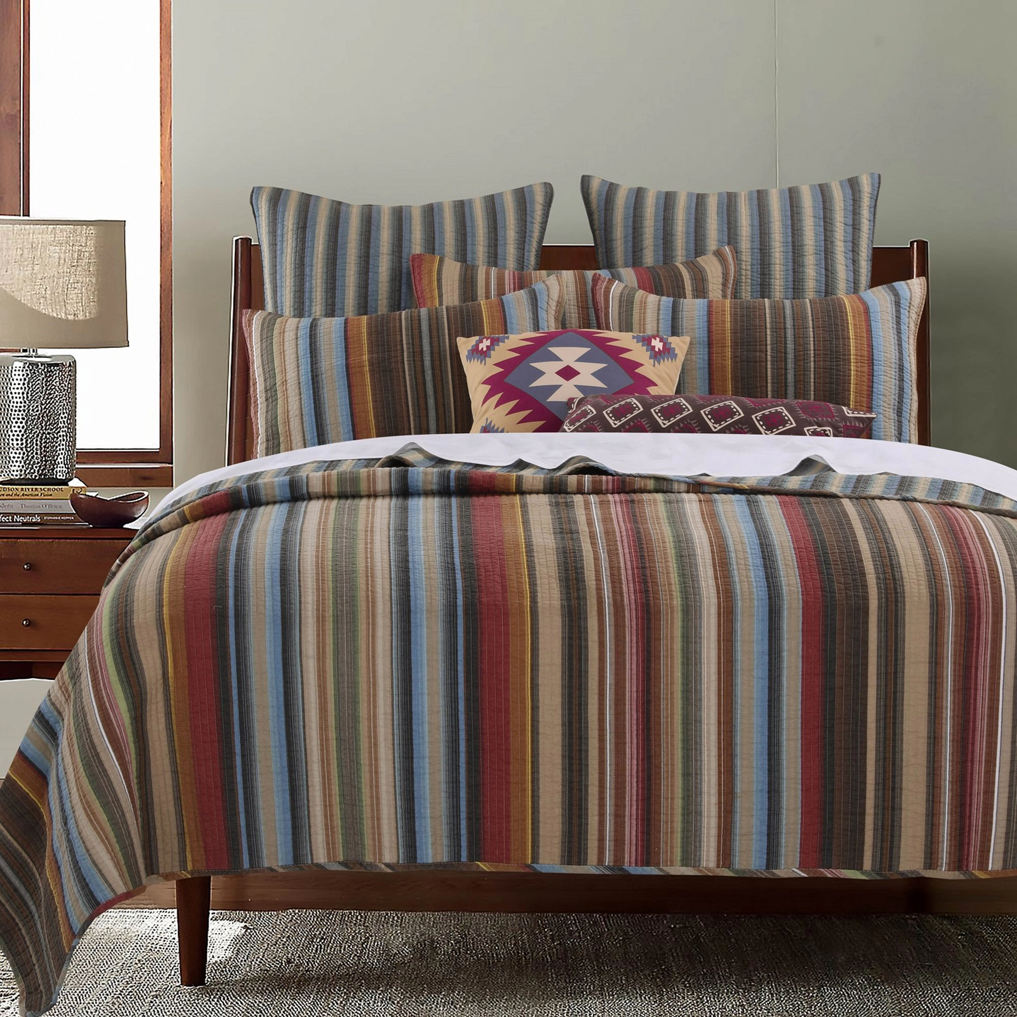 Majestic Durango Stripe Oversized Bonus Bedding Set byland Home Fashions