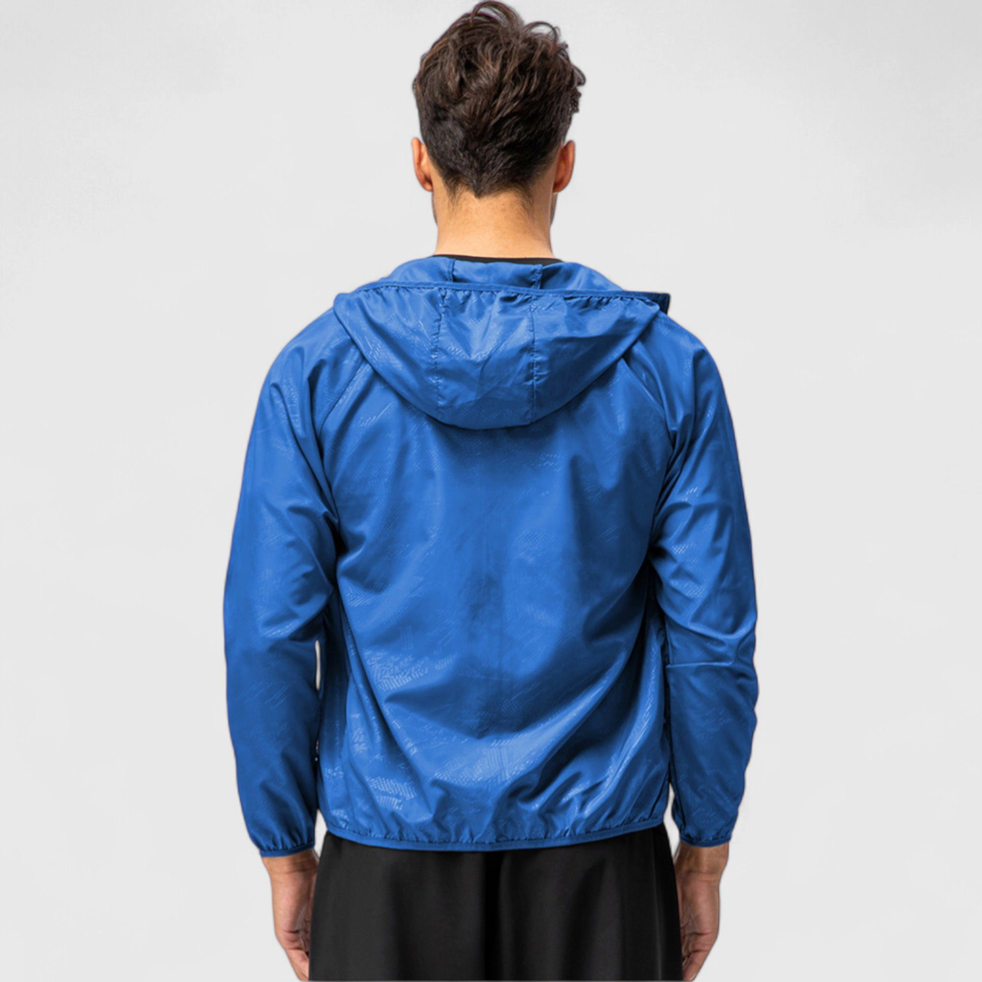 Anna-Kaci Men's Full-Zip Hooded Windbreaker Jacket with Side Pockets and Elastic Cuffs