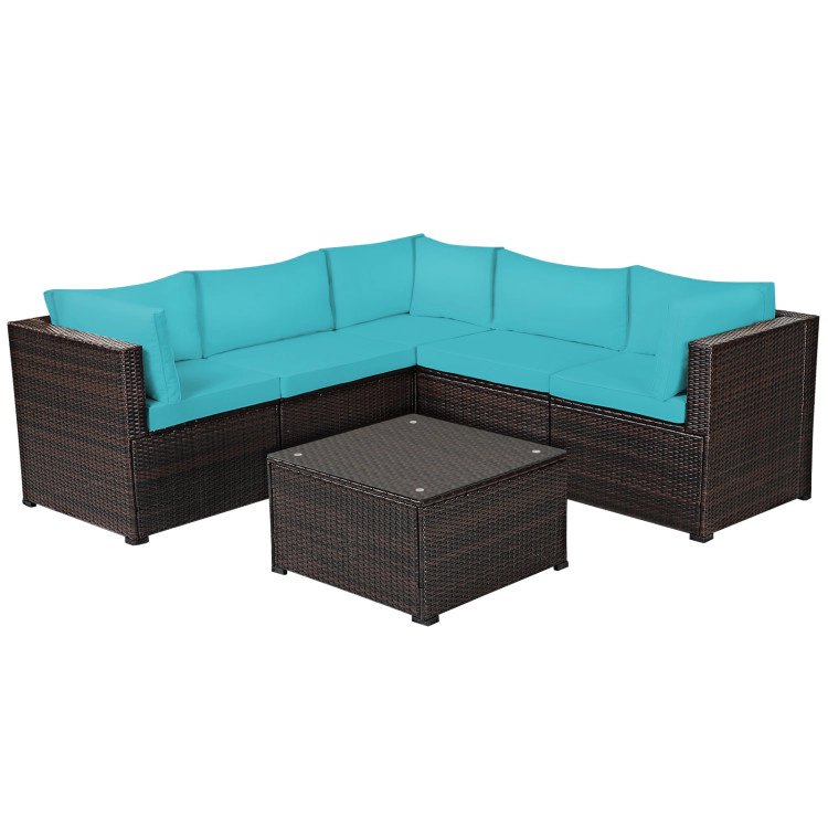 Hivvago 6 Pieces Patio Furniture Sofa Set With Cushions For Outdoor