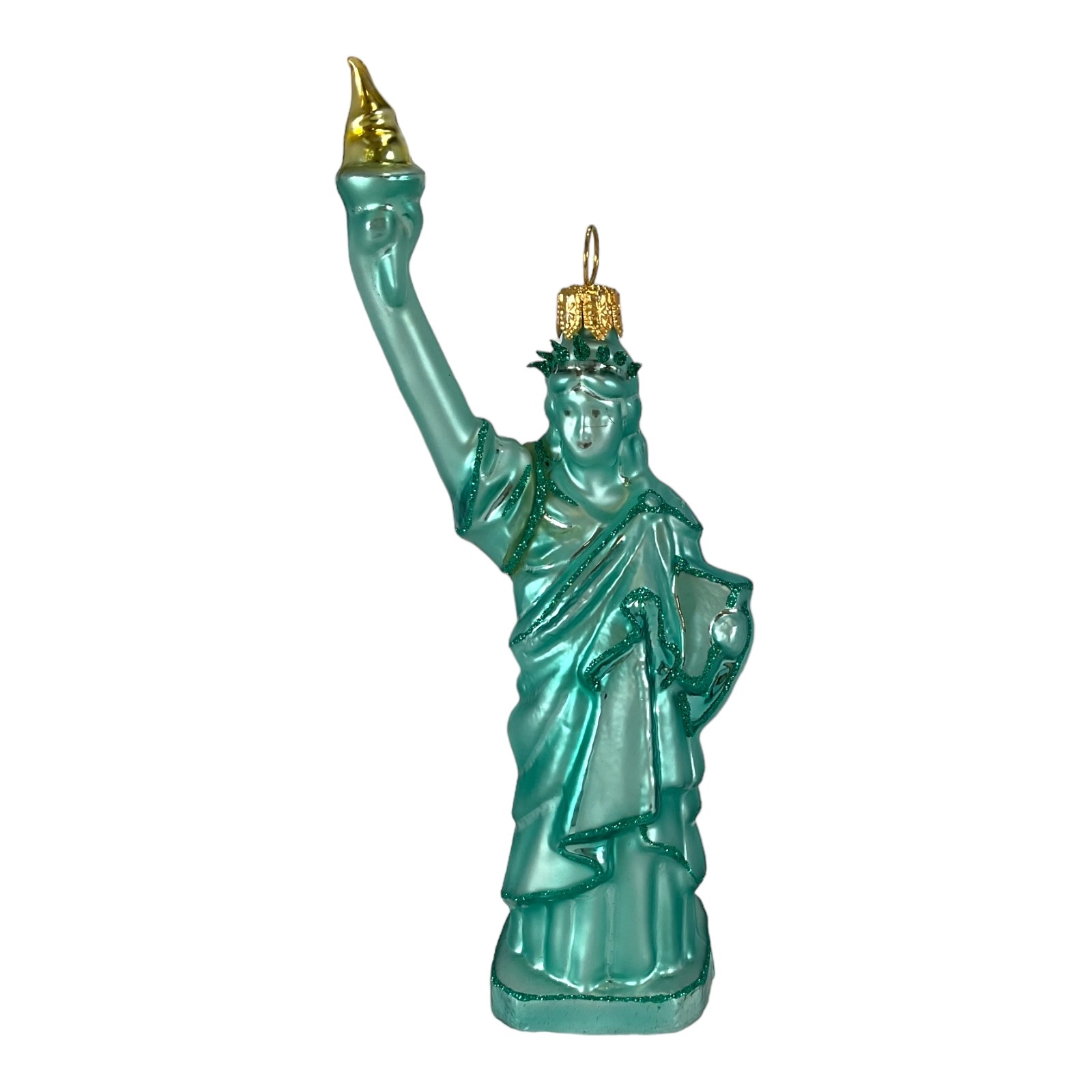 Pinnacle Peak Trading Company Statue of Liberty Polish Glass Christmas Tree Ornament New York America USA