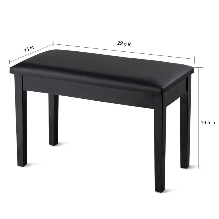 Hivvago PU Leather Upholstered Piano Bench with Solid Wood Frame and Padded Seat