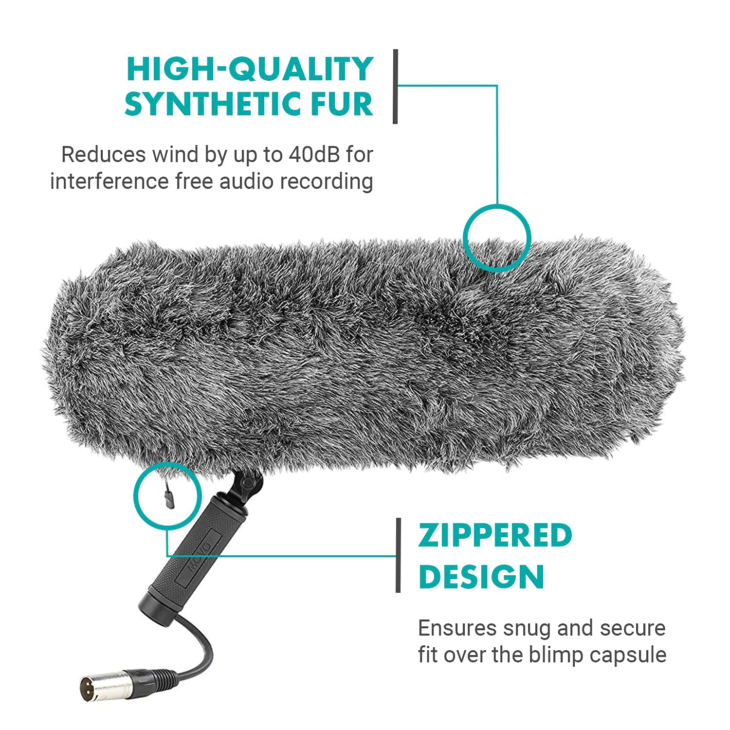 Movo BWS1000 Blimp Wind and Vibration Protection System for Shotgun Microphones - Features 12-point Internal