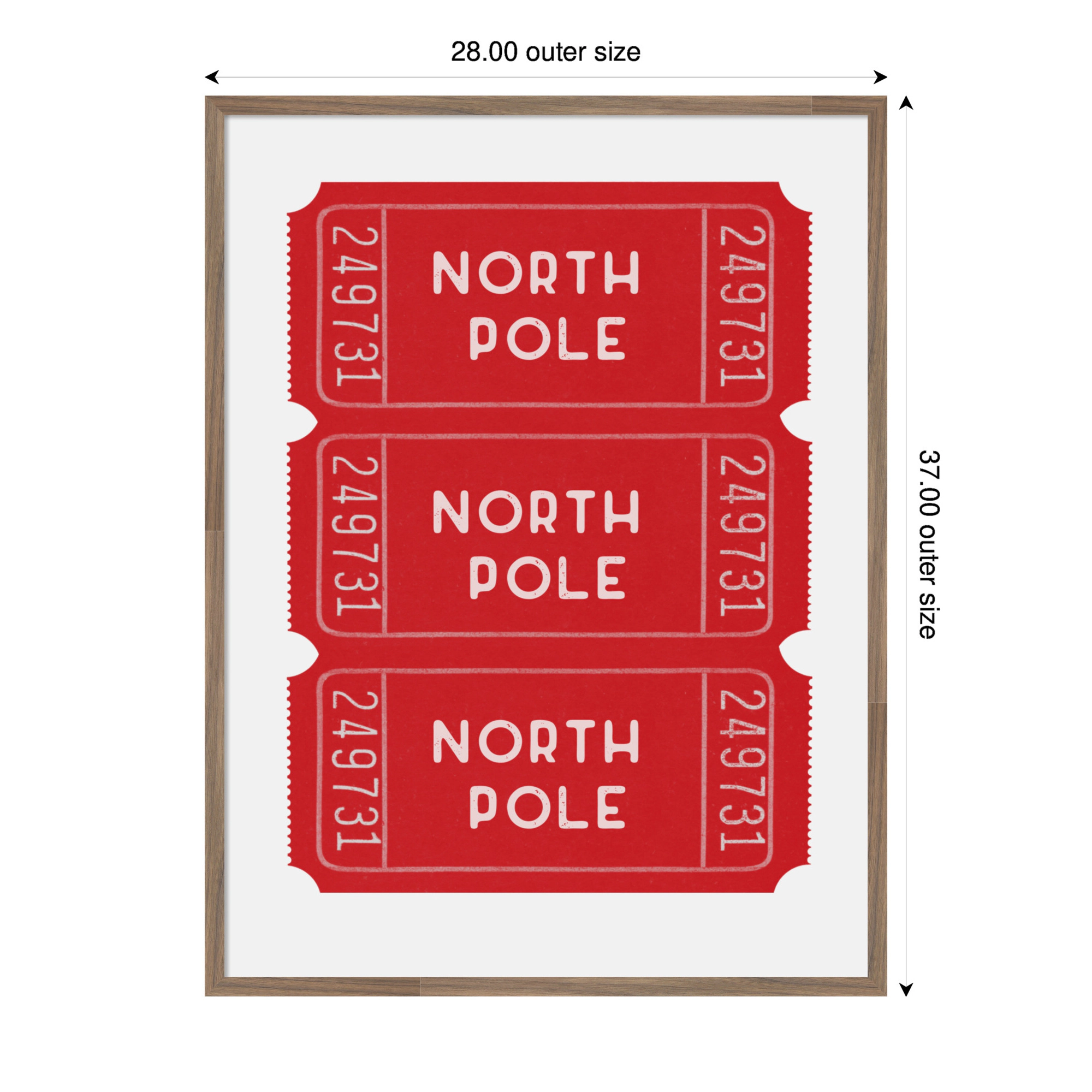 Amanti Art North Pole Christmas Tickets Framed Canvas Wall Art Print