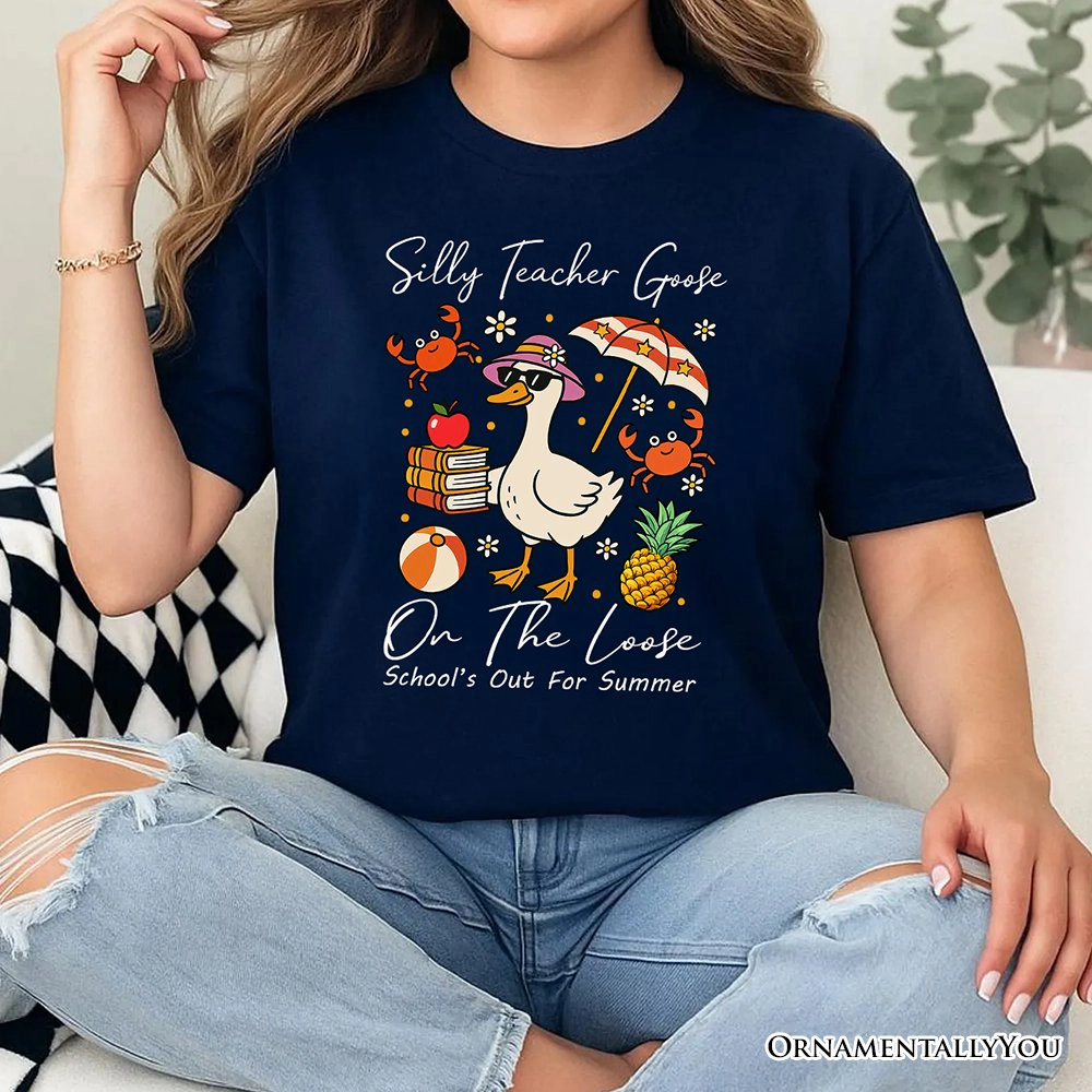 OrnamentallyYou Womens Last Day Teacher Goose T-Shirt