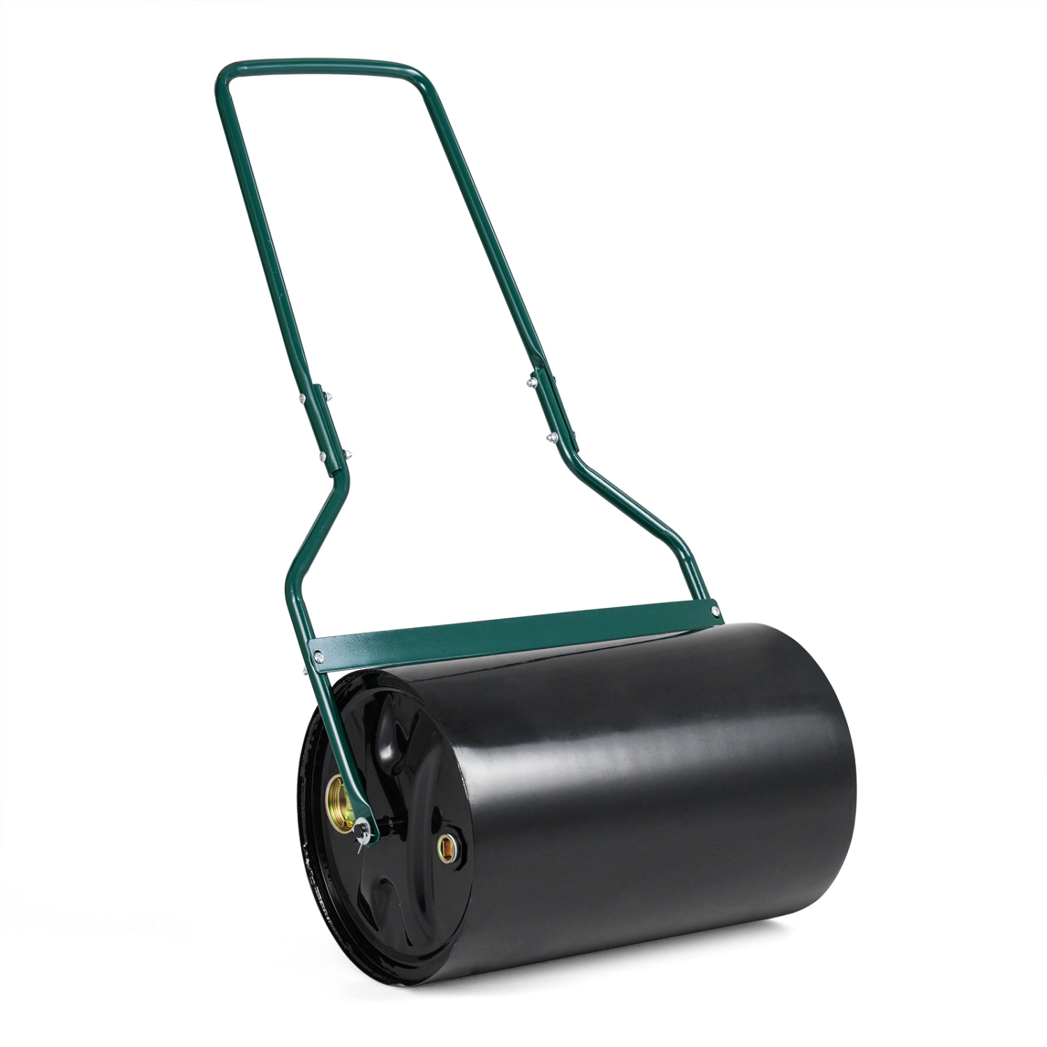 LJG Lawn Roller 12 Gallon Water/Sand Filled Garden Drum Roller with U-Shape Handle