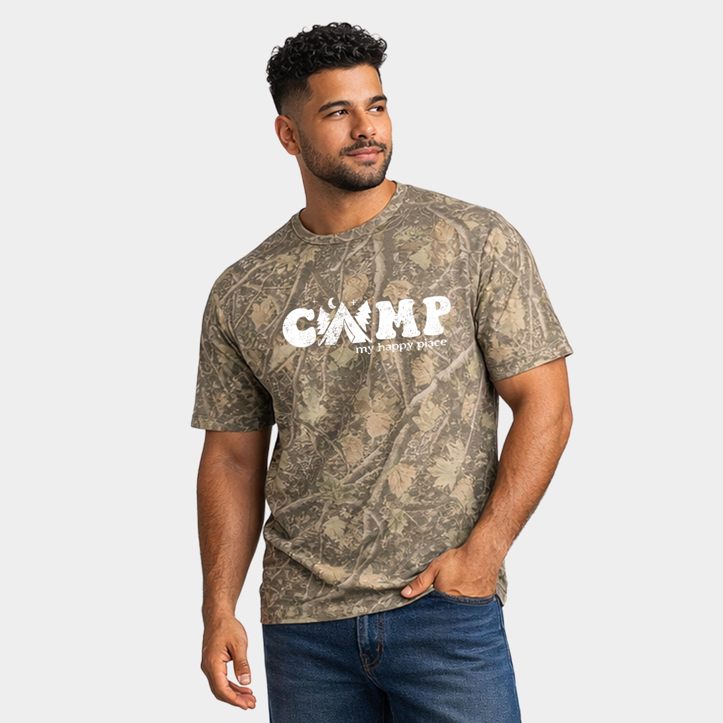 Simply Sage Market - Camp My Happy Place Men's Heavyweight Crew