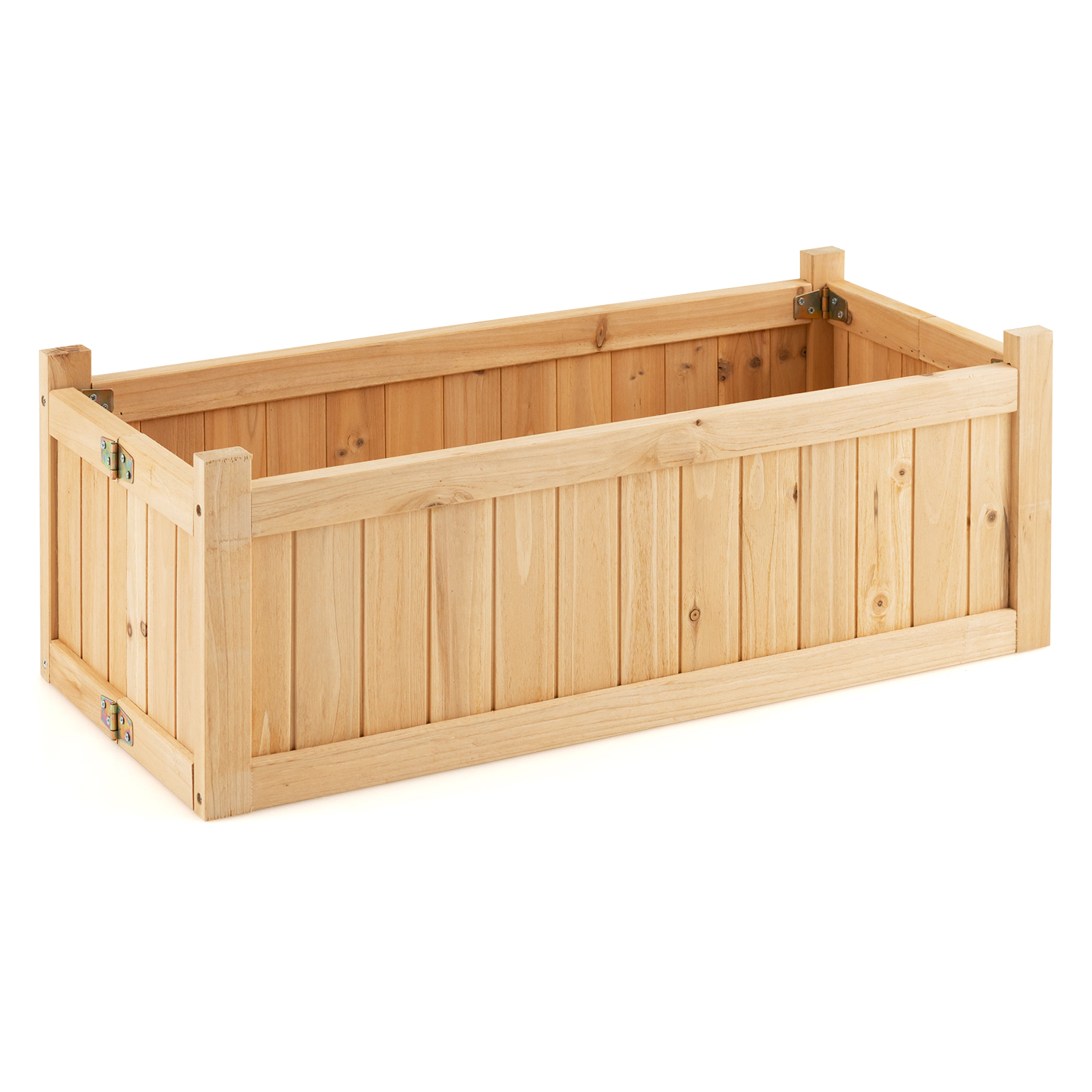 SlickBlue Portable Wooden Planting Box with Detachable Bottom Panel
