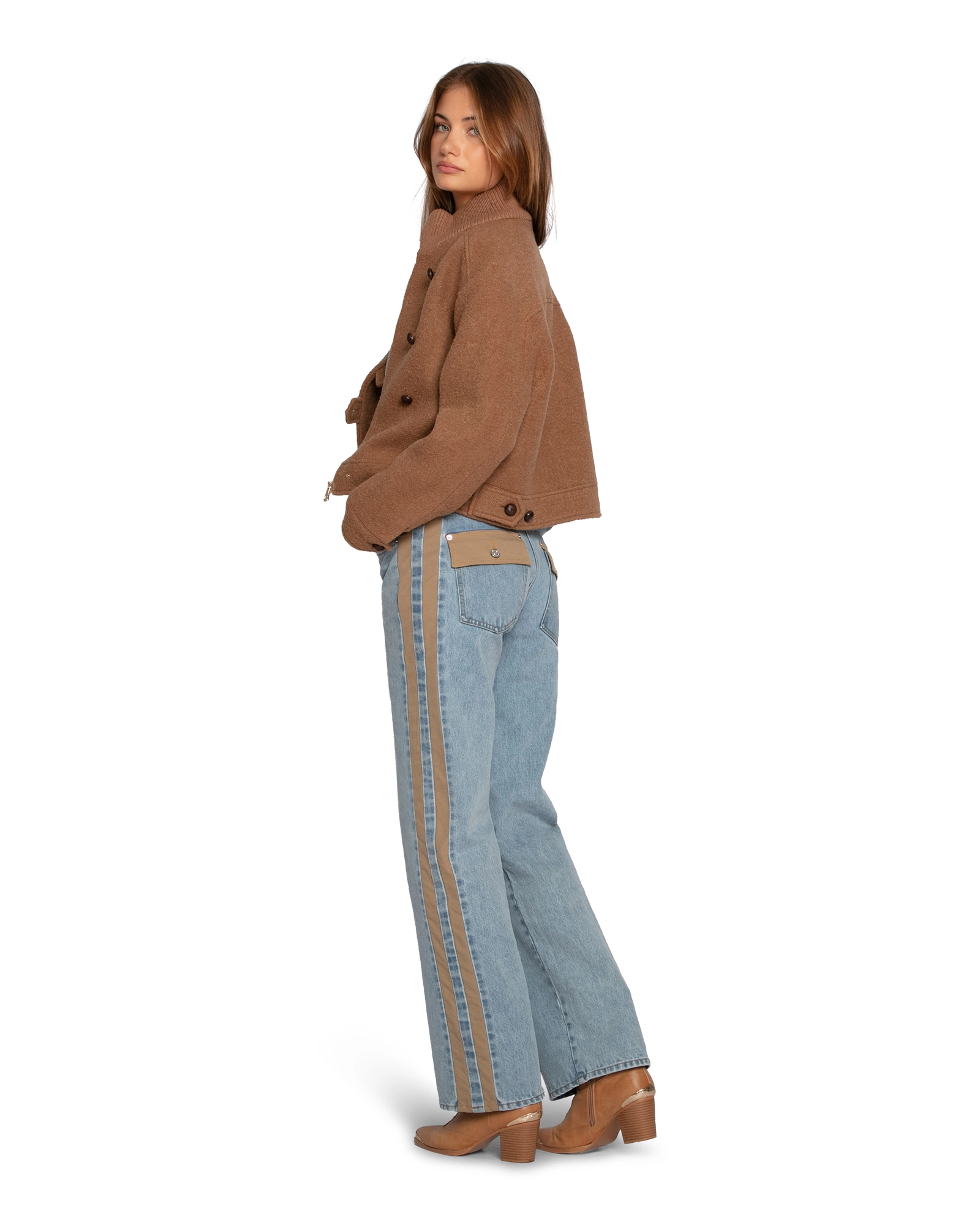 Belle & Bloom Rebel Mid Rise Side Stripe Denim Jeans