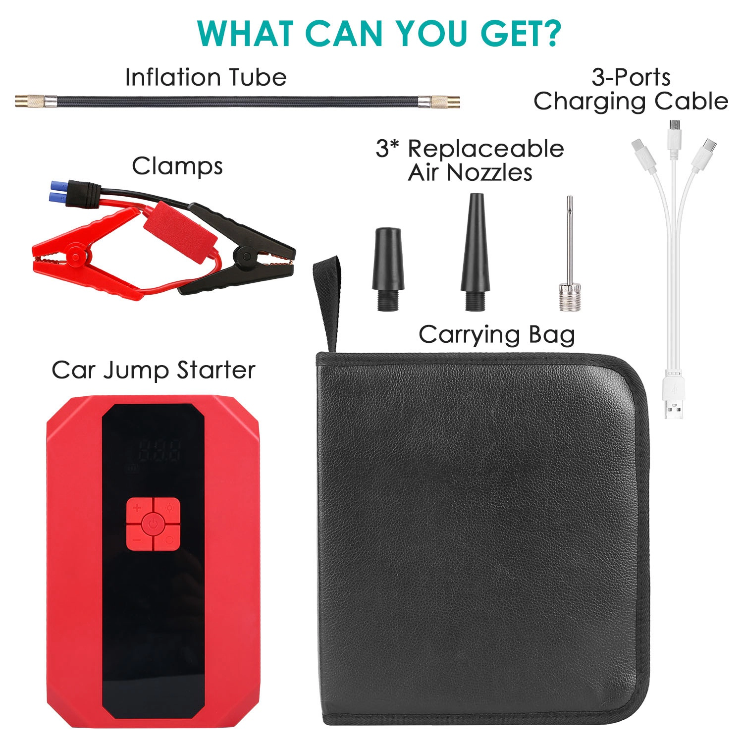 GBruno 1500A Jump Starter With Air Compressor