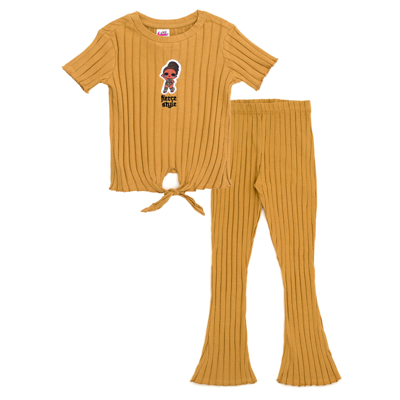 L.O.L. Surprise! Fierce Girls' Ribbed T-Shirt and Flare Pants Set