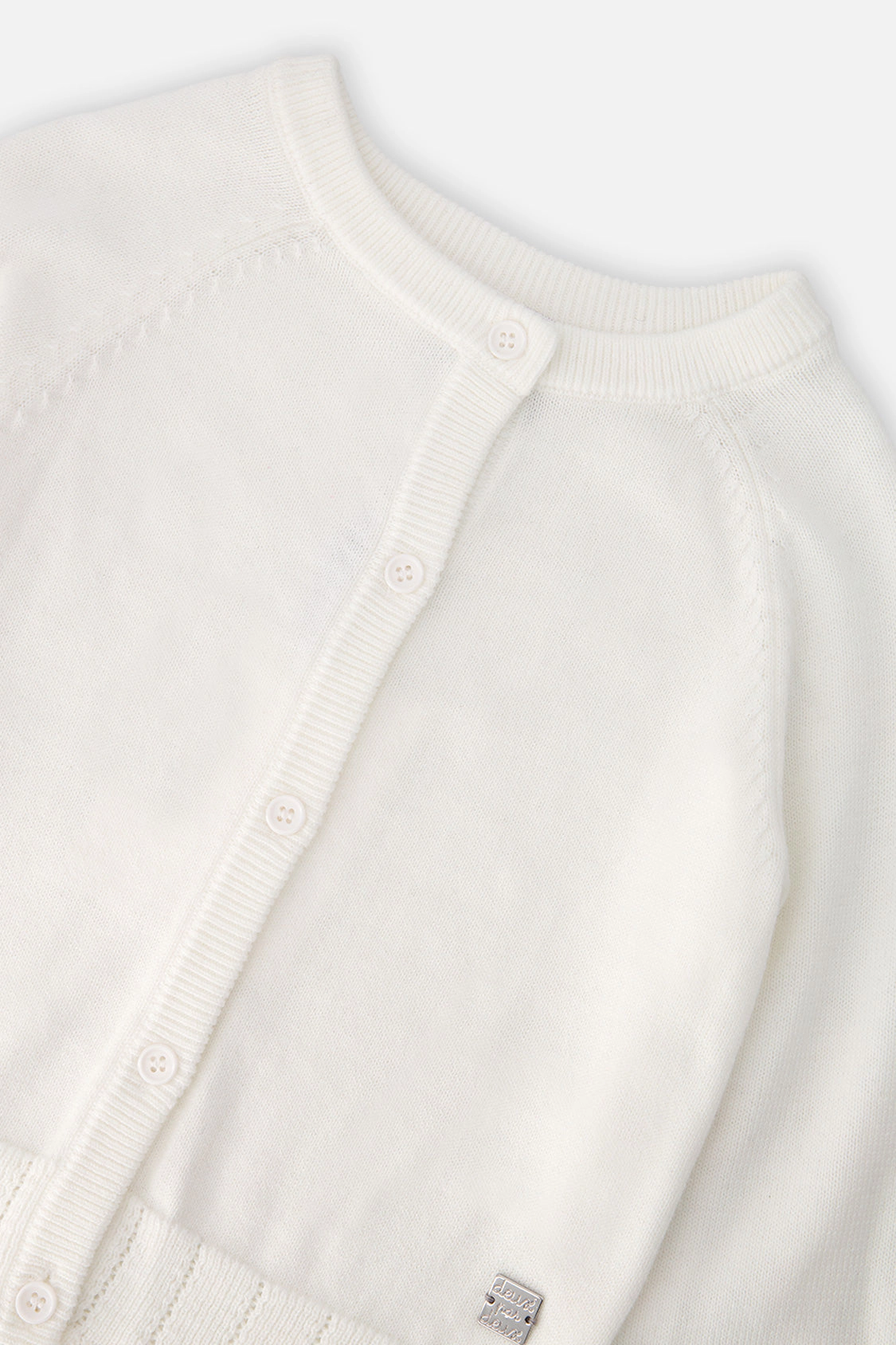 Deux par Deux Girls Button-Front Scallop Ruffle Knit Cardigan