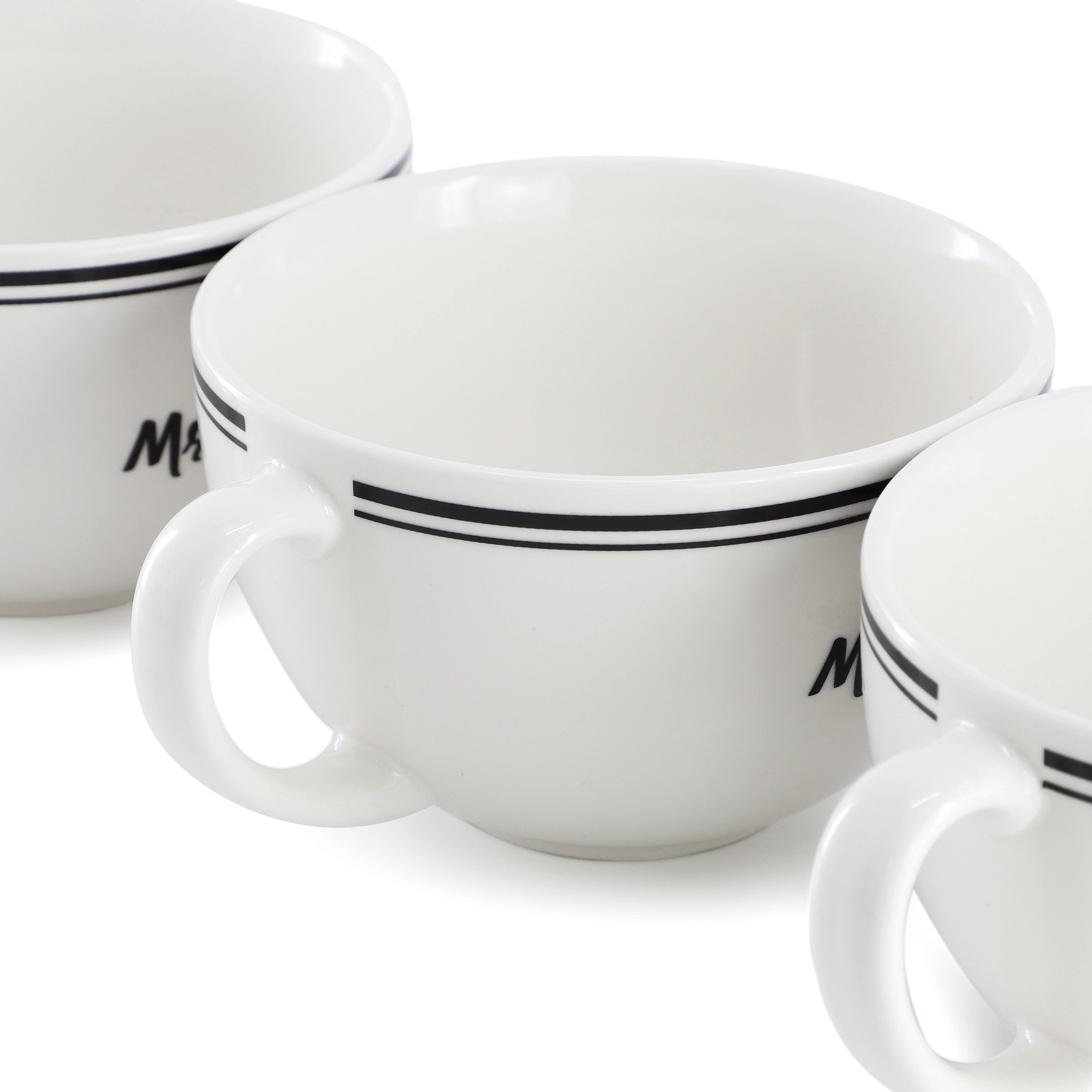 Mr. Coffee Downtown Diner 4 Piece 22 Ounce Fine Ceramic Mug Set in