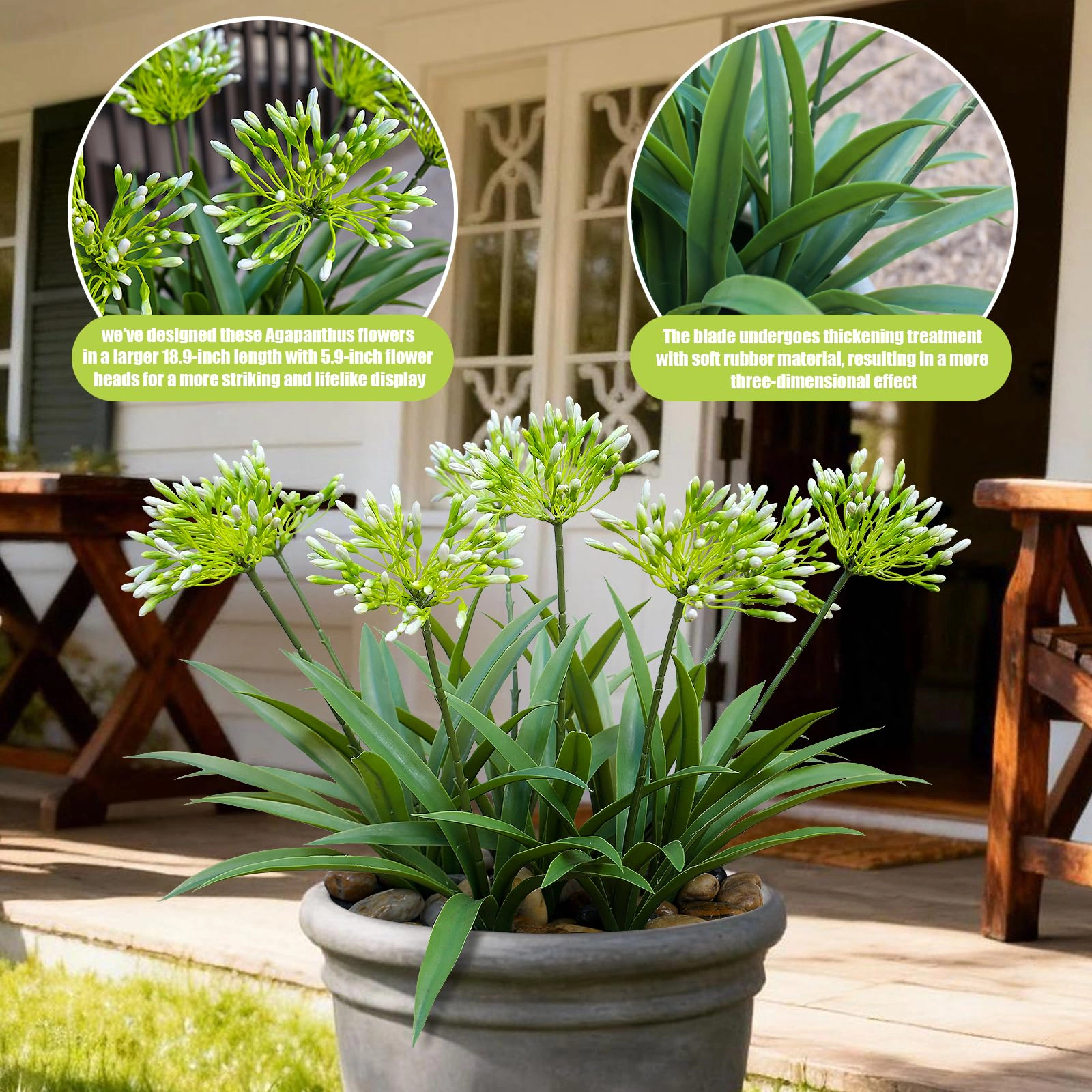 PUPWE Artificial Outdoor Plants Large Planter Decor